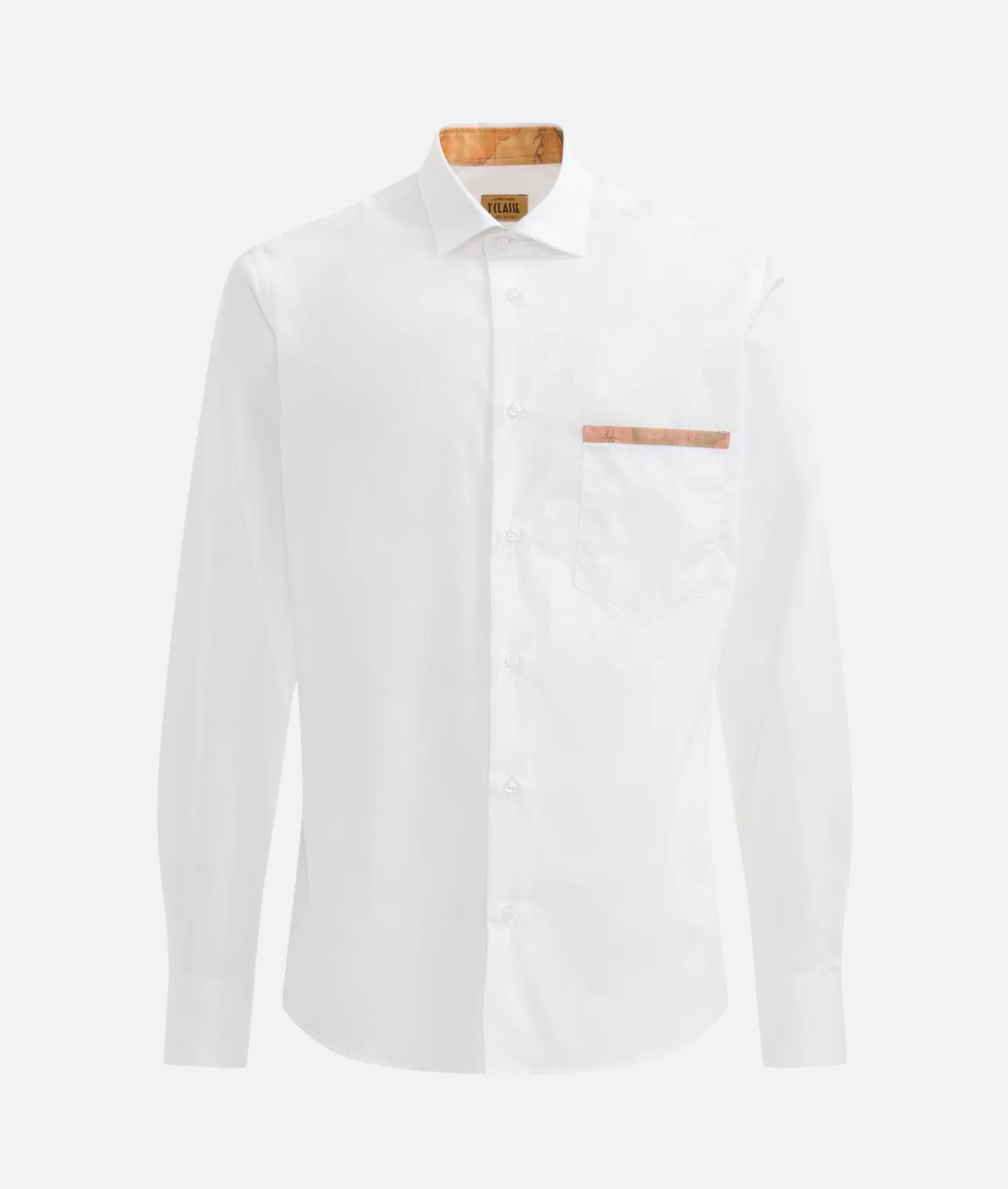 Alviero martini 1a classe Camicia slim in cotone con dettaglio tasca Bianca Offerte