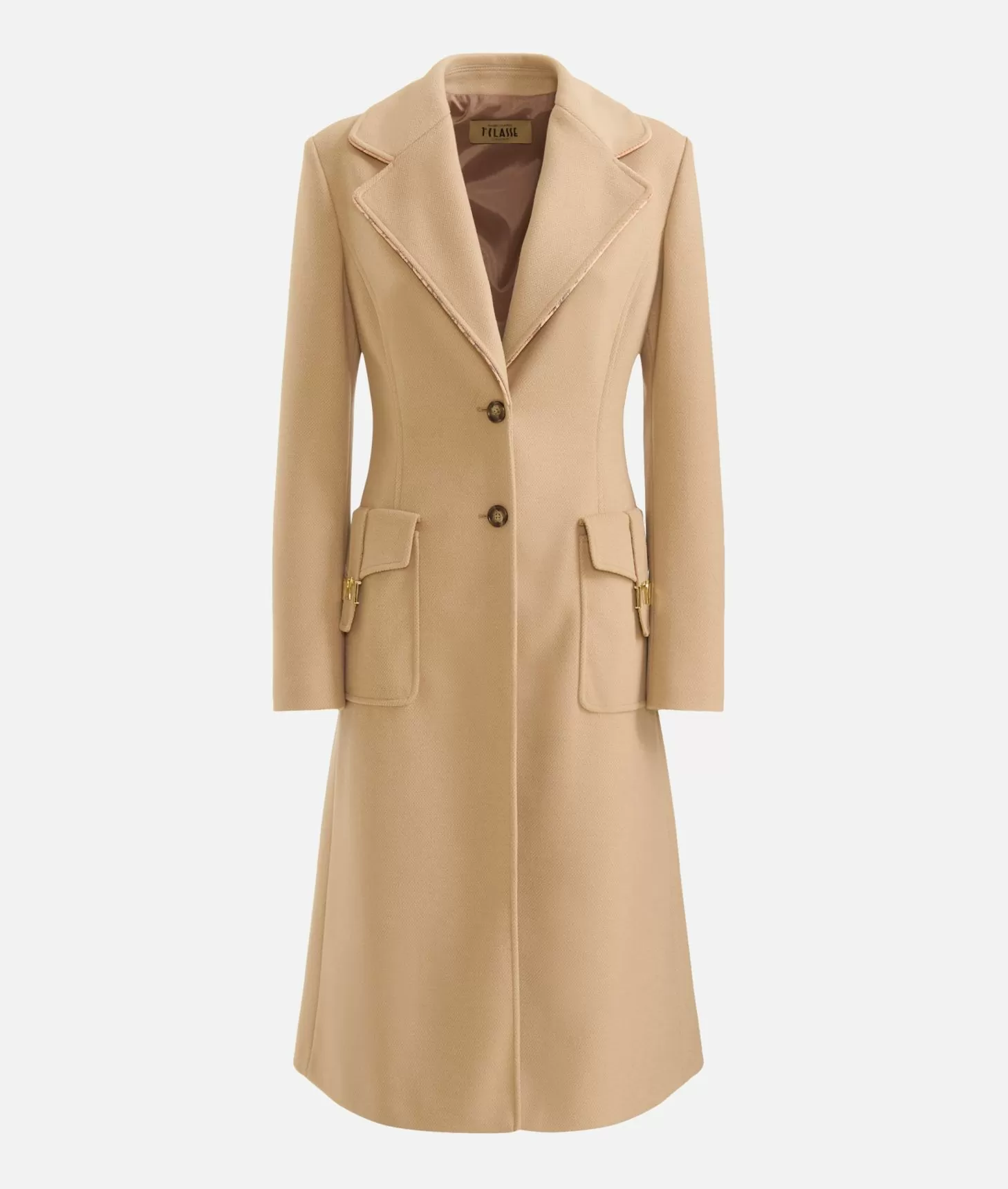 Alviero martini 1a classe Cappotto con dettaglio gioiello in velour Cammello Affare Del Giorno