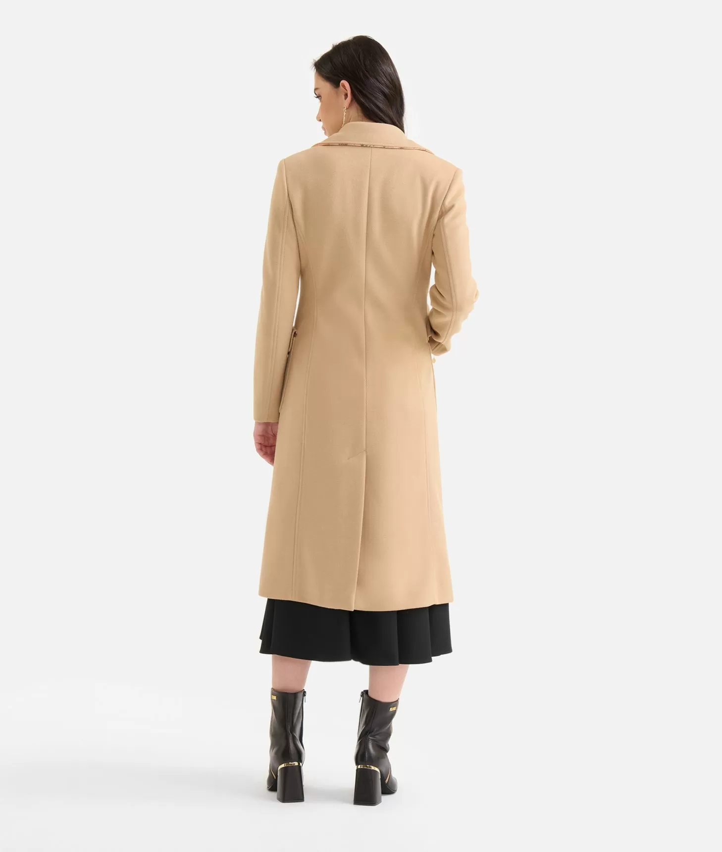 Alviero martini 1a classe Cappotto con dettaglio gioiello in velour Cammello Affare Del Giorno