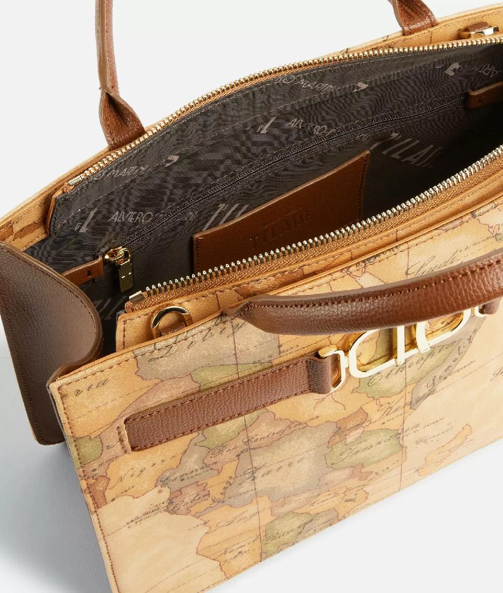Alviero martini 1a classe 3D Geo borsa a mano con tracolla Castagna Prezzo Ridotto