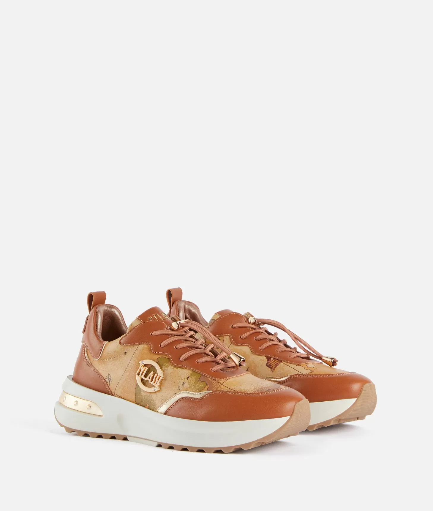 Alviero martini 1a classe Geo Road Marrakech sneakers in eco nappa Castagna Negozio