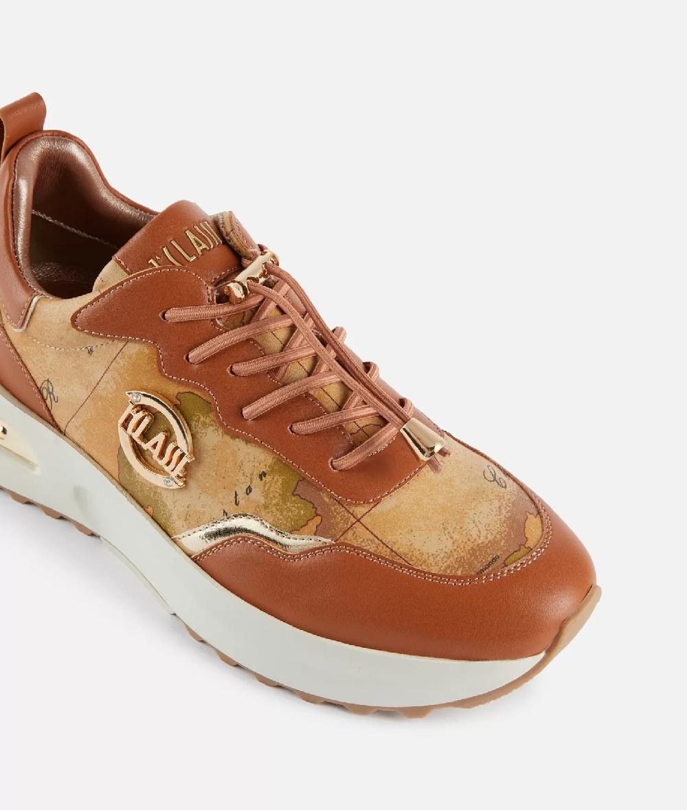 Alviero martini 1a classe Geo Road Marrakech sneakers in eco nappa Castagna Negozio