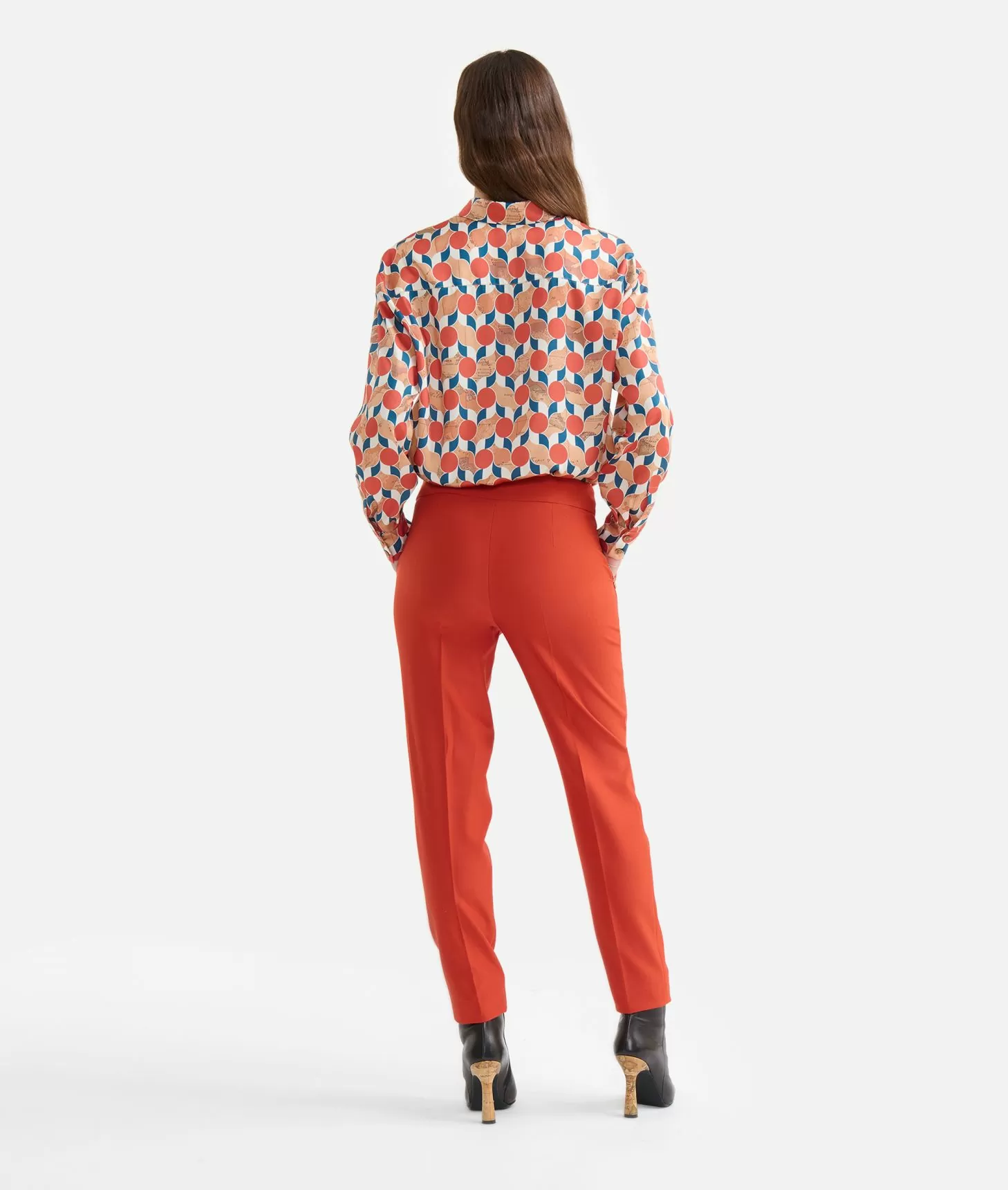 Alviero martini 1a classe Pantaloni in cavallery con fibbiette 1C Mattone Moda