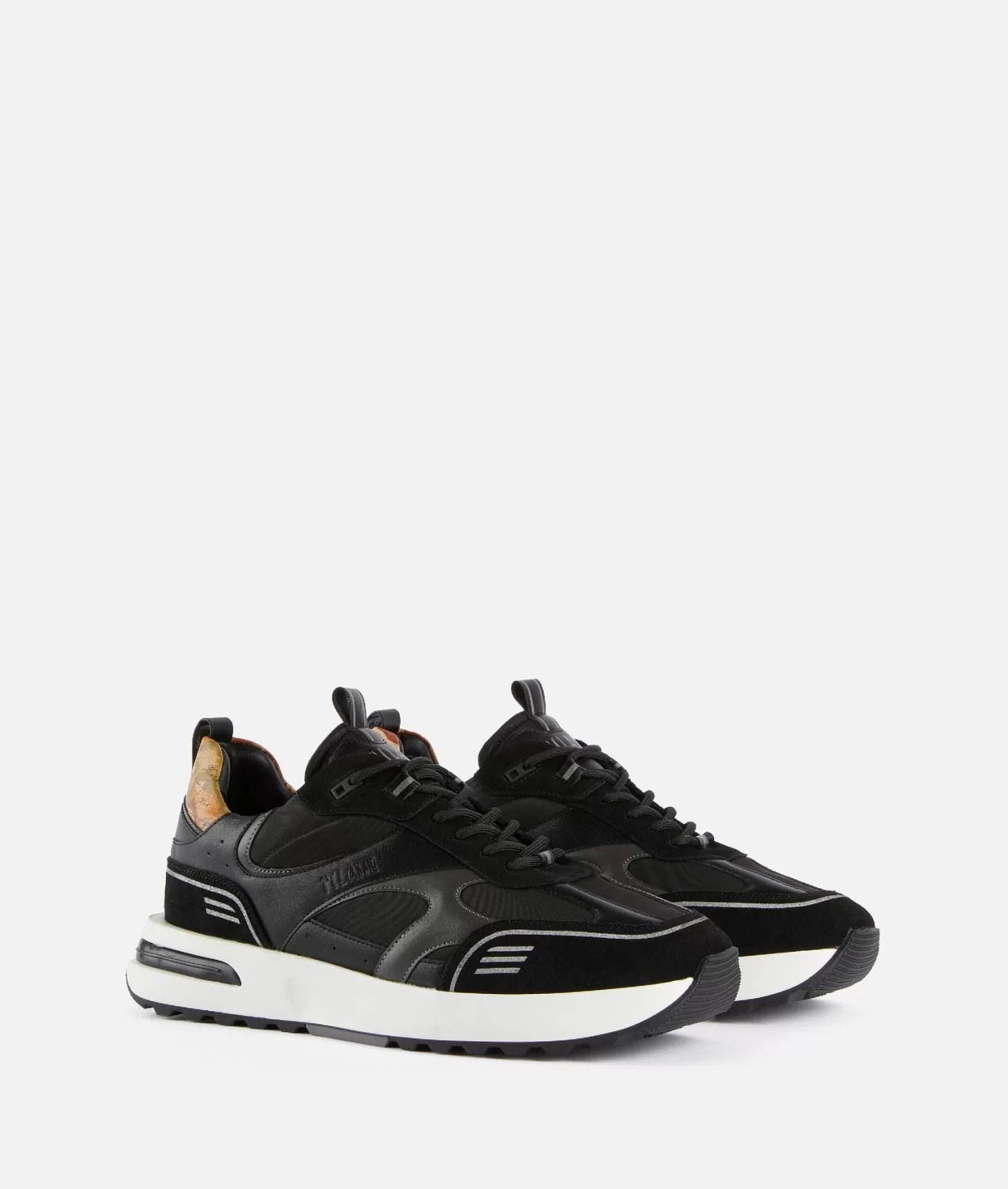 Alviero martini 1a classe Geo Road Abu Dhabi sneakers in nylon ed eco nappa Nere Soddisfazione Garantita