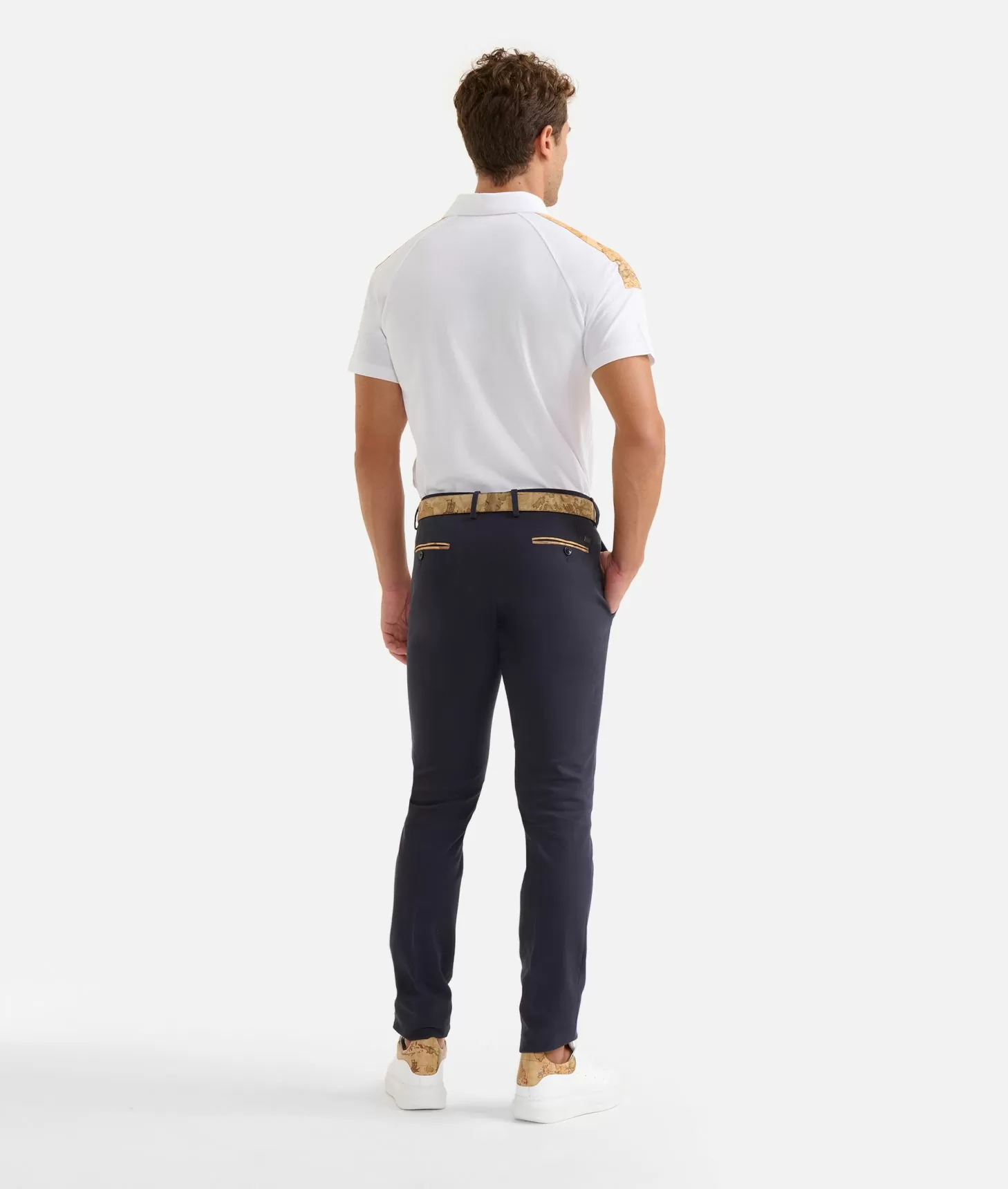 Alviero martini 1a classe Pantaloni super slim in cotone stretch Blu Navy Presa