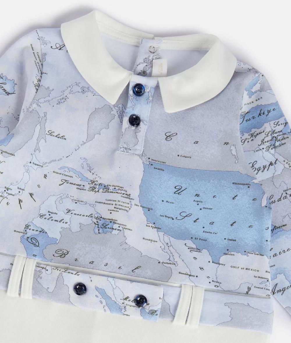 Alviero martini 1a classe Tutina in cotone senza piedini Geo Lord Azzurra Acquista Ora