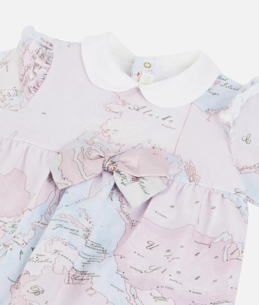 Alviero martini 1a classe Tutina in cotone con fiocco Geo Lady Rosa Novità