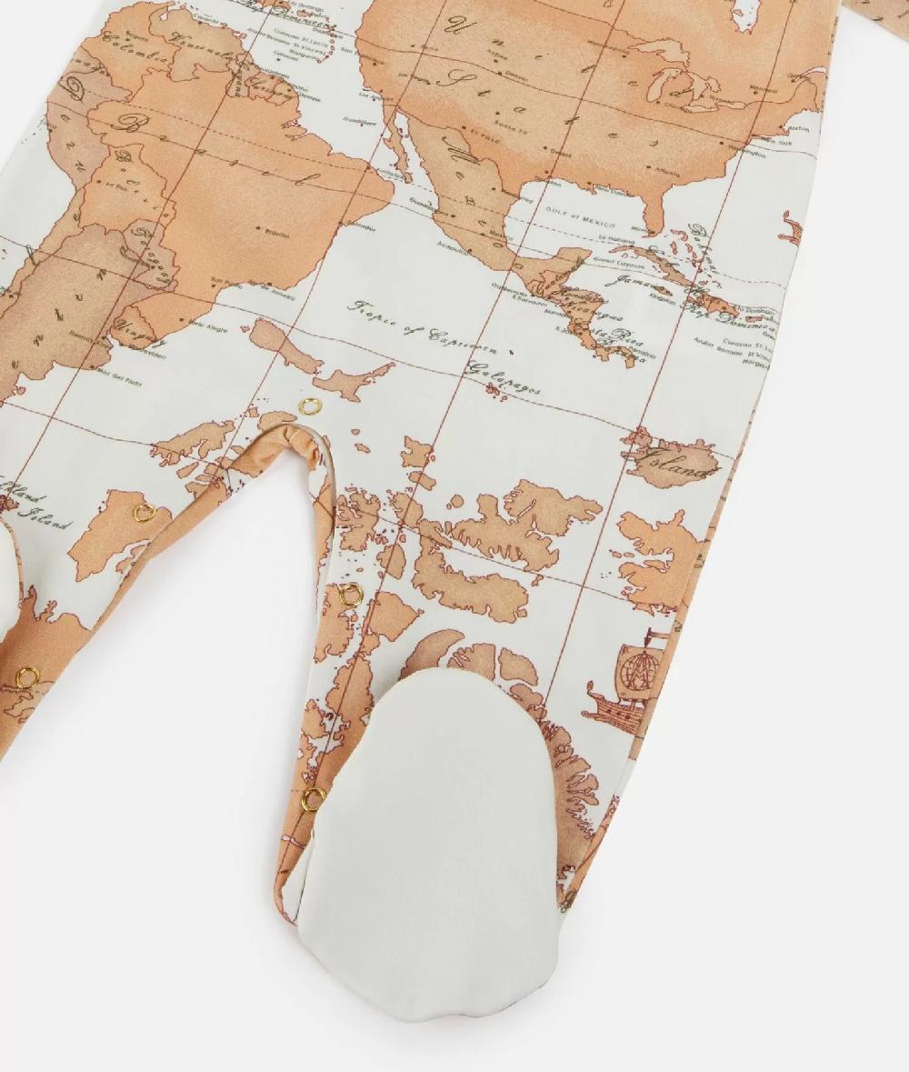 Alviero martini 1a classe Tutina in cotone con mappa Geo Classic Panna Economico
