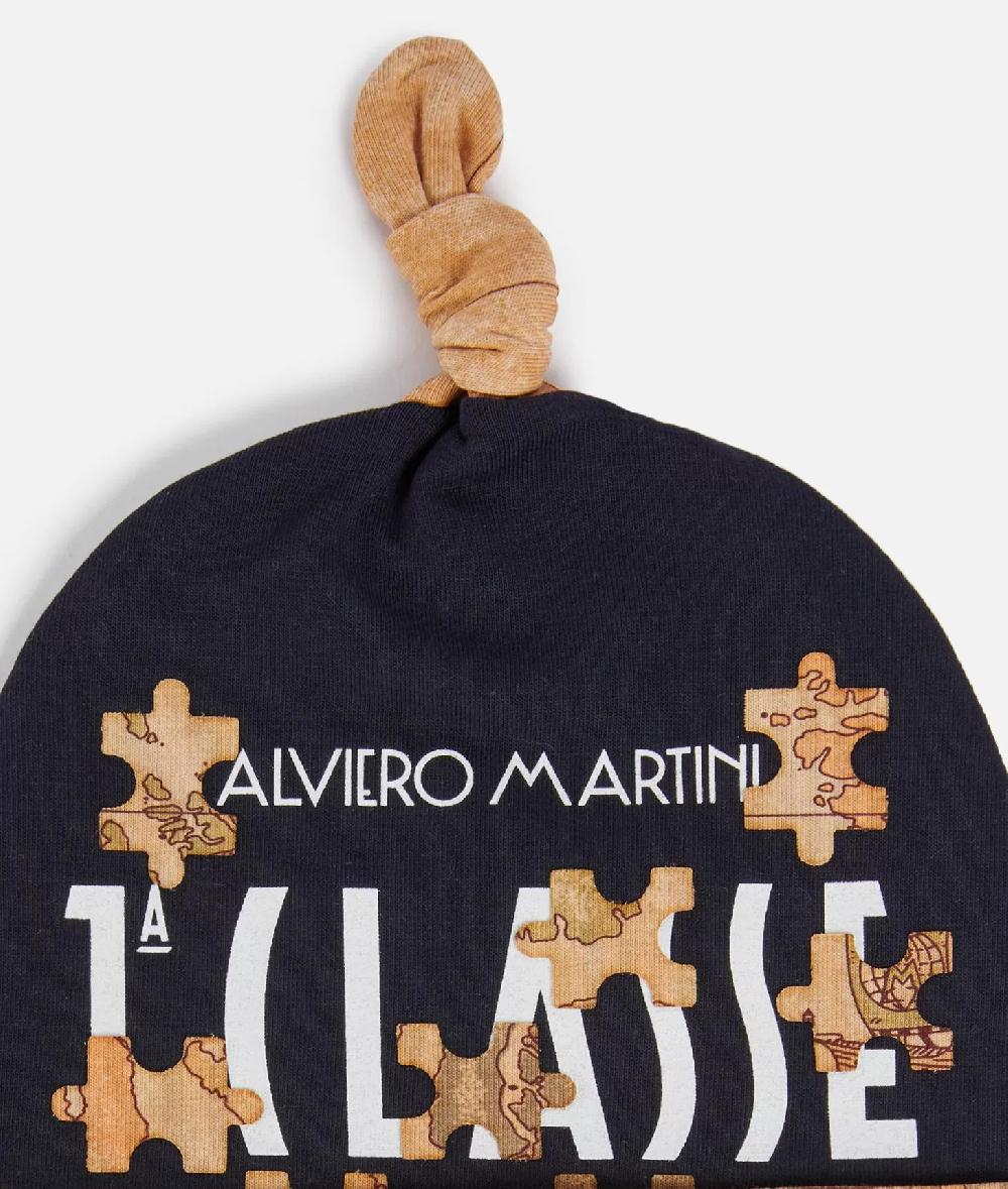 Alviero martini 1a classe Cappellino in cotone Geo Puzzle Blu Offerte esclusive