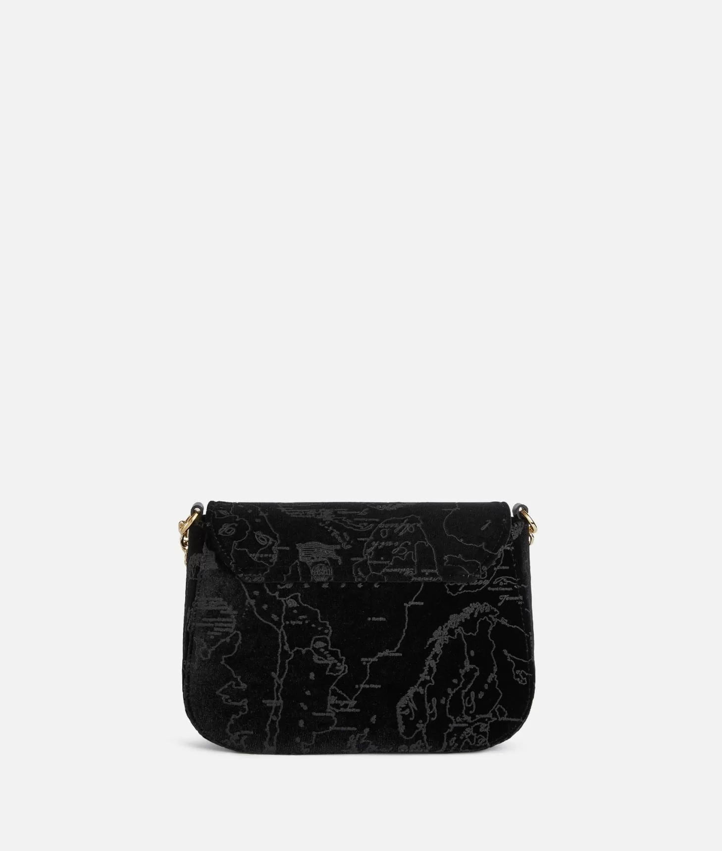 Alviero martini 1a classe Moments Bag tracolla con patta e catena in velluto Geo Filetto Nera I Più Venduti