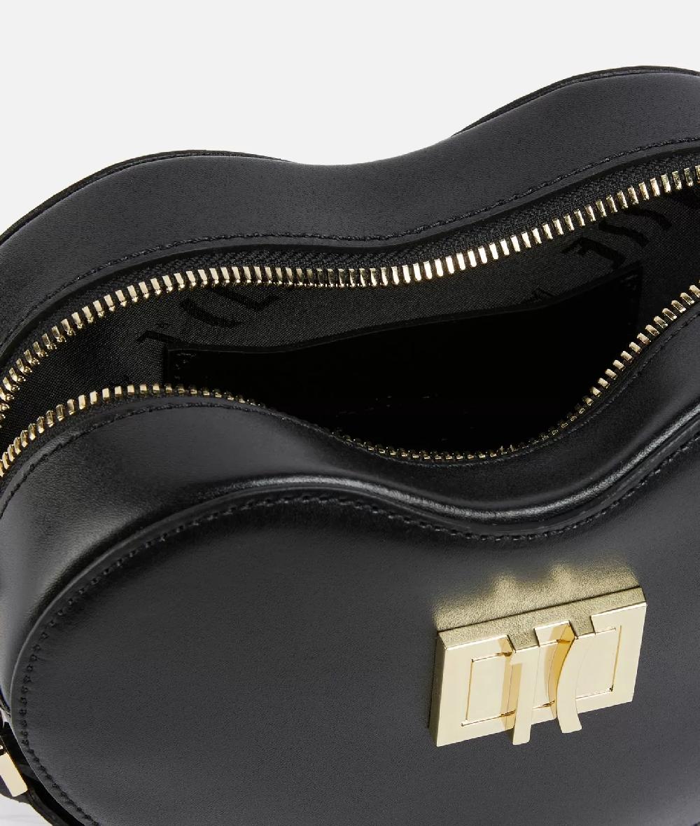 Alviero martini 1a classe Winter Spirit tracollina a cuore in pelle liscia Nera Vendite Flash