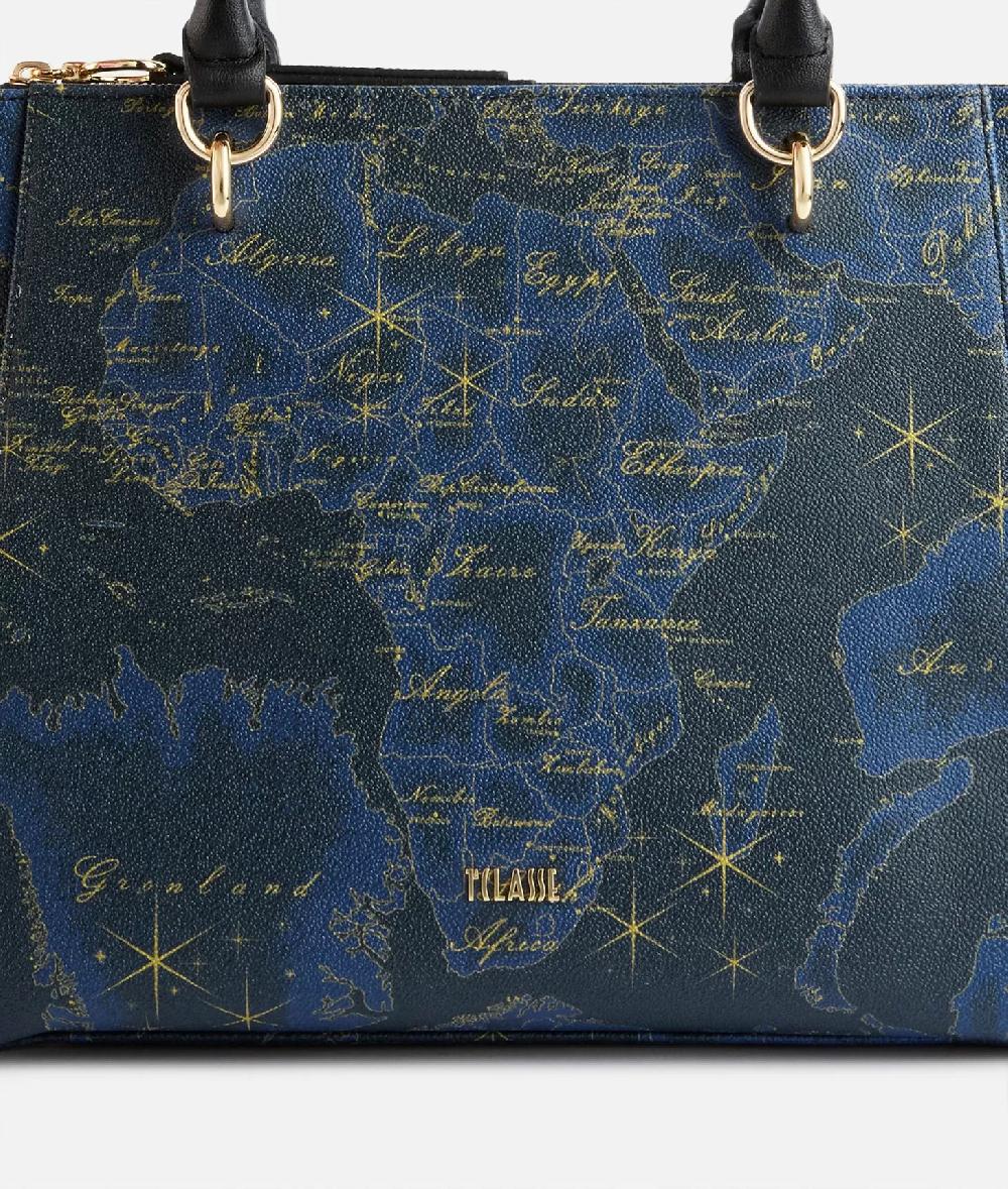 Alviero martini 1a classe Geo Midnight borsa shopping Blu Notte Prezzo Ridotto