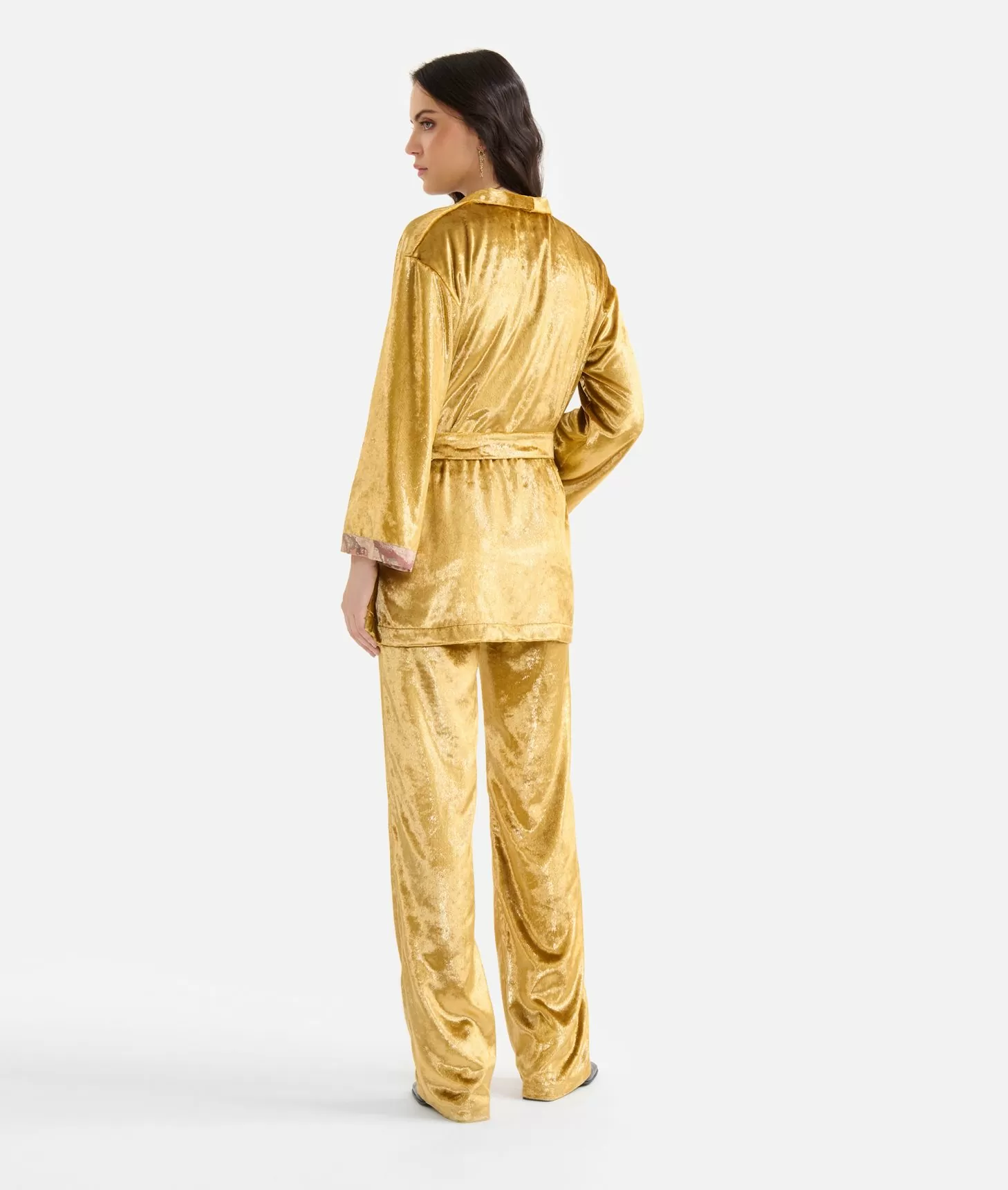 Alviero martini 1a classe Giacca kimono in velluto lurex special Oro Sconto