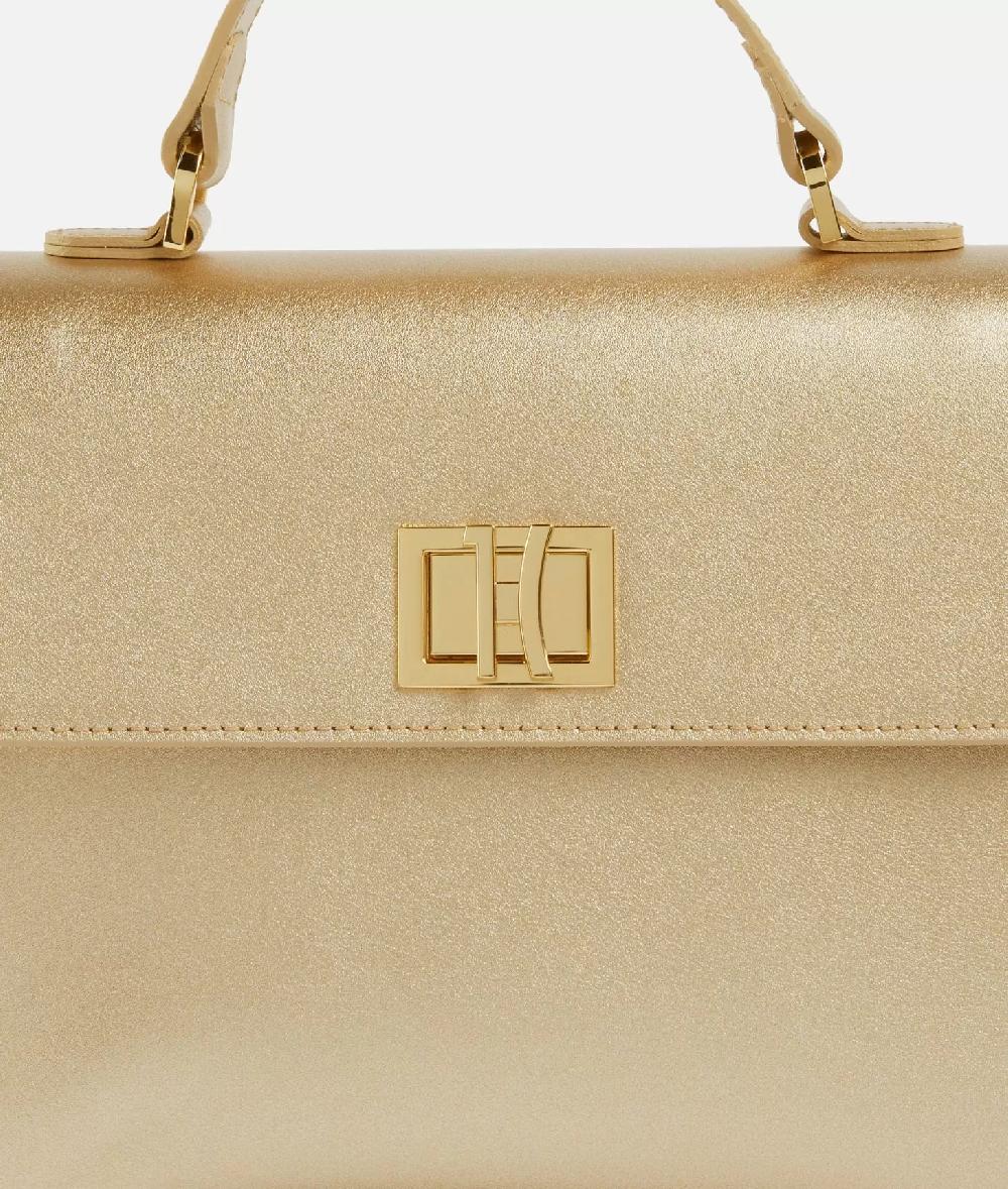 Alviero martini 1a classe Winter Spirit mini tote con tracolla in pelle laminata Oro Chiaro Economico