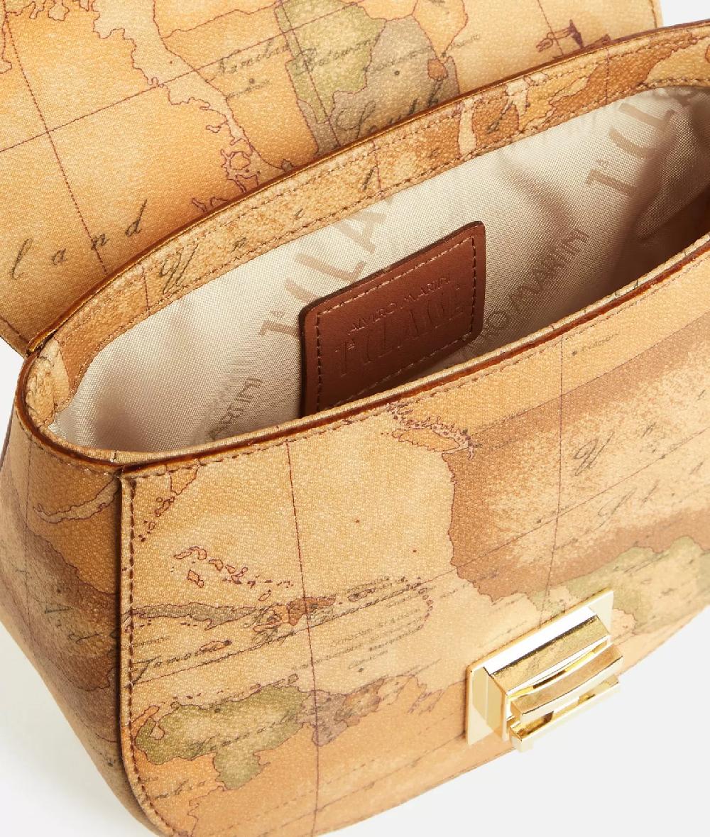 Alviero martini 1a classe Tracollina tonda in tessuto stampa Geo Classic Naturale Promozione Limitata