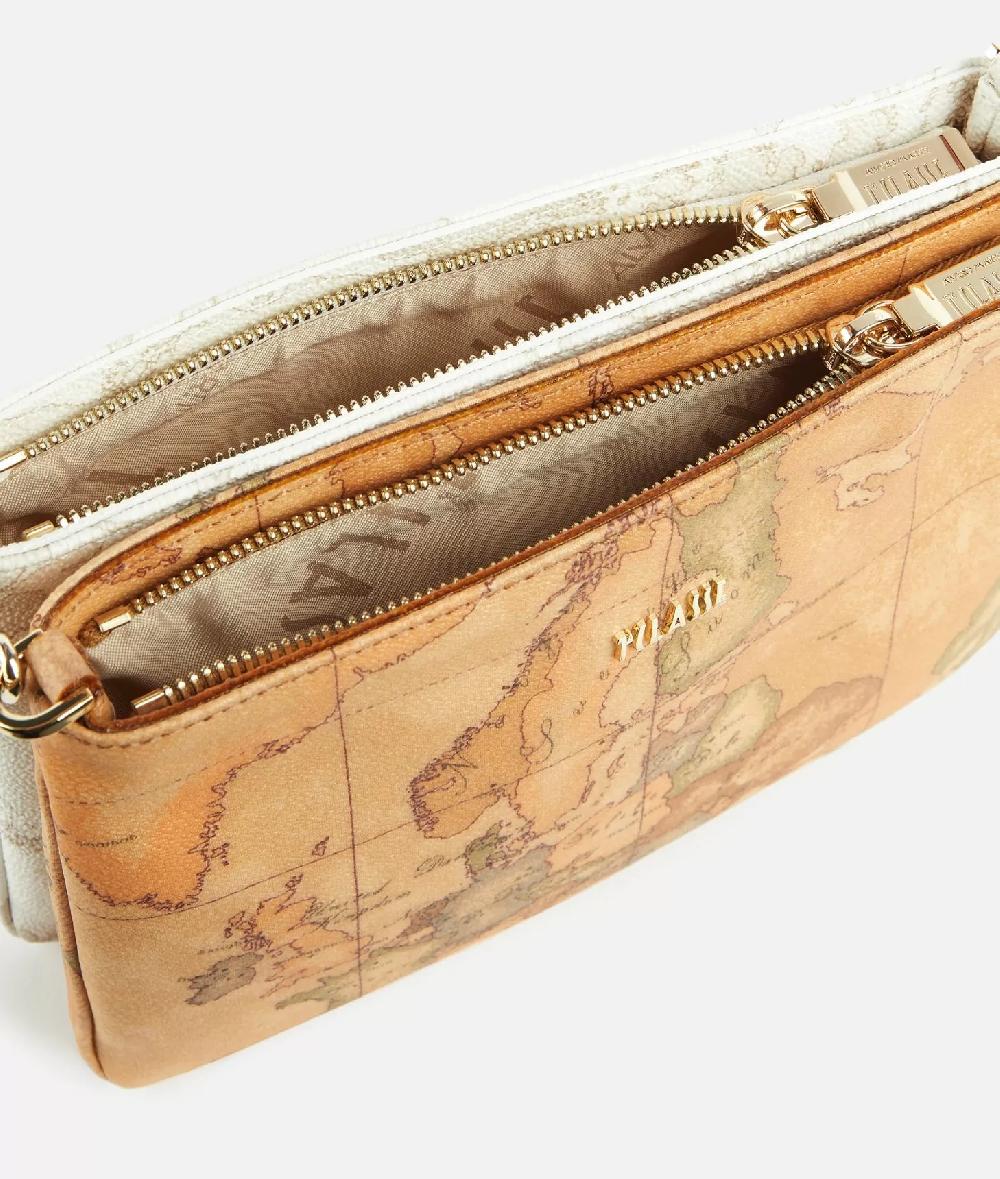 Alviero martini 1a classe Tracollina doppia in tessuto stampa Geo Classic e Geo White Nuovo