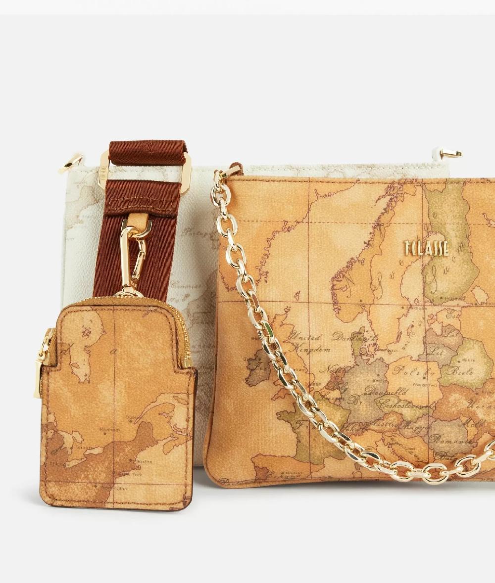 Alviero martini 1a classe Tracollina doppia in tessuto stampa Geo Classic e Geo White Nuovo