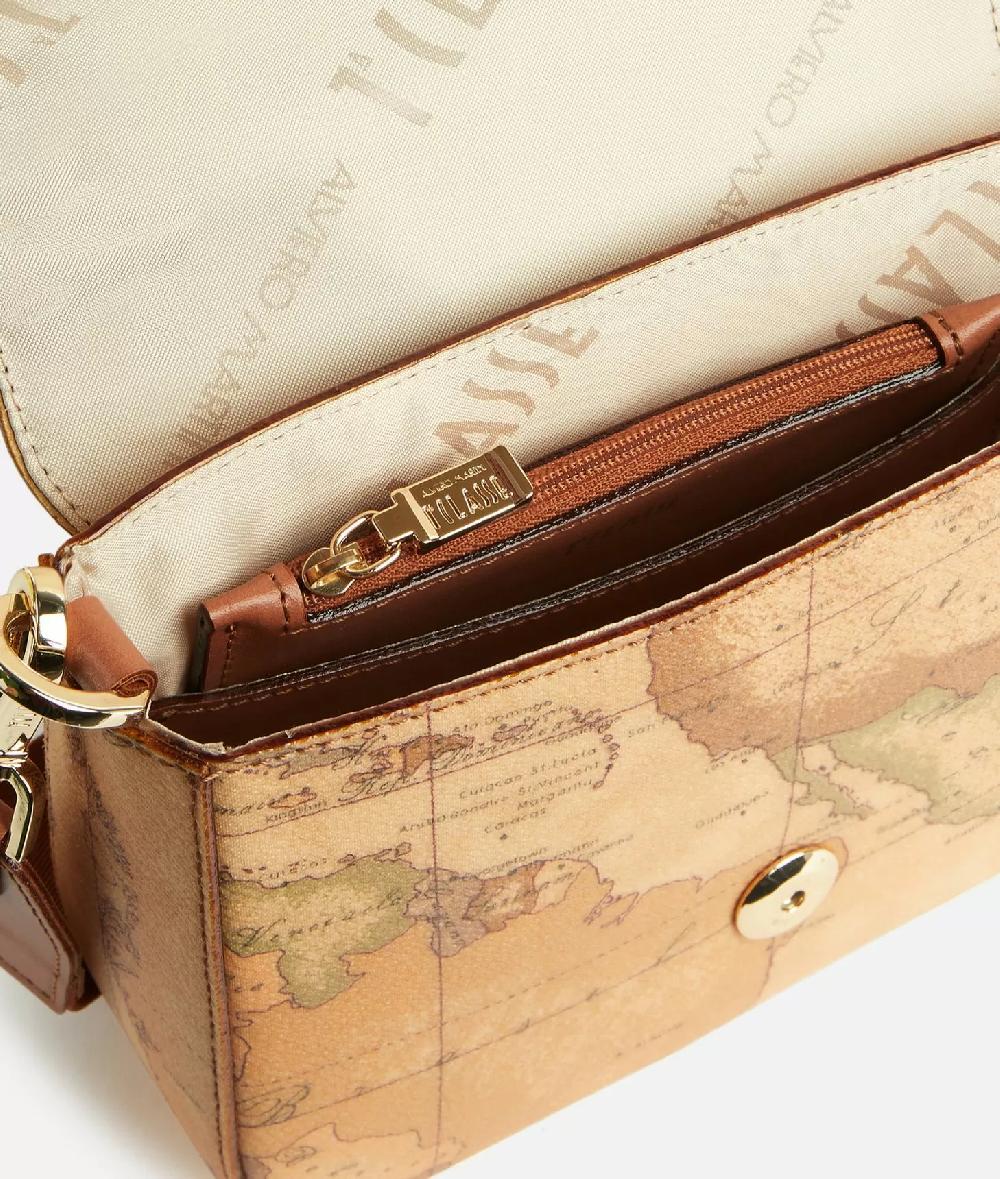 Alviero martini 1a classe Borsa a tracolla in tessuto stampa Geo Classic Naturale Qualità