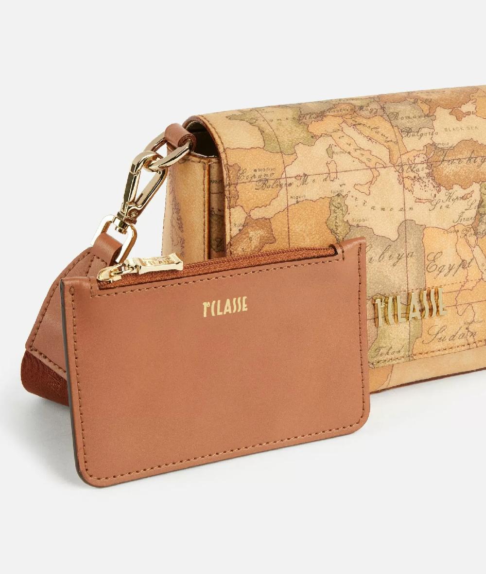 Alviero martini 1a classe Borsa a tracolla in tessuto stampa Geo Classic Naturale Qualità