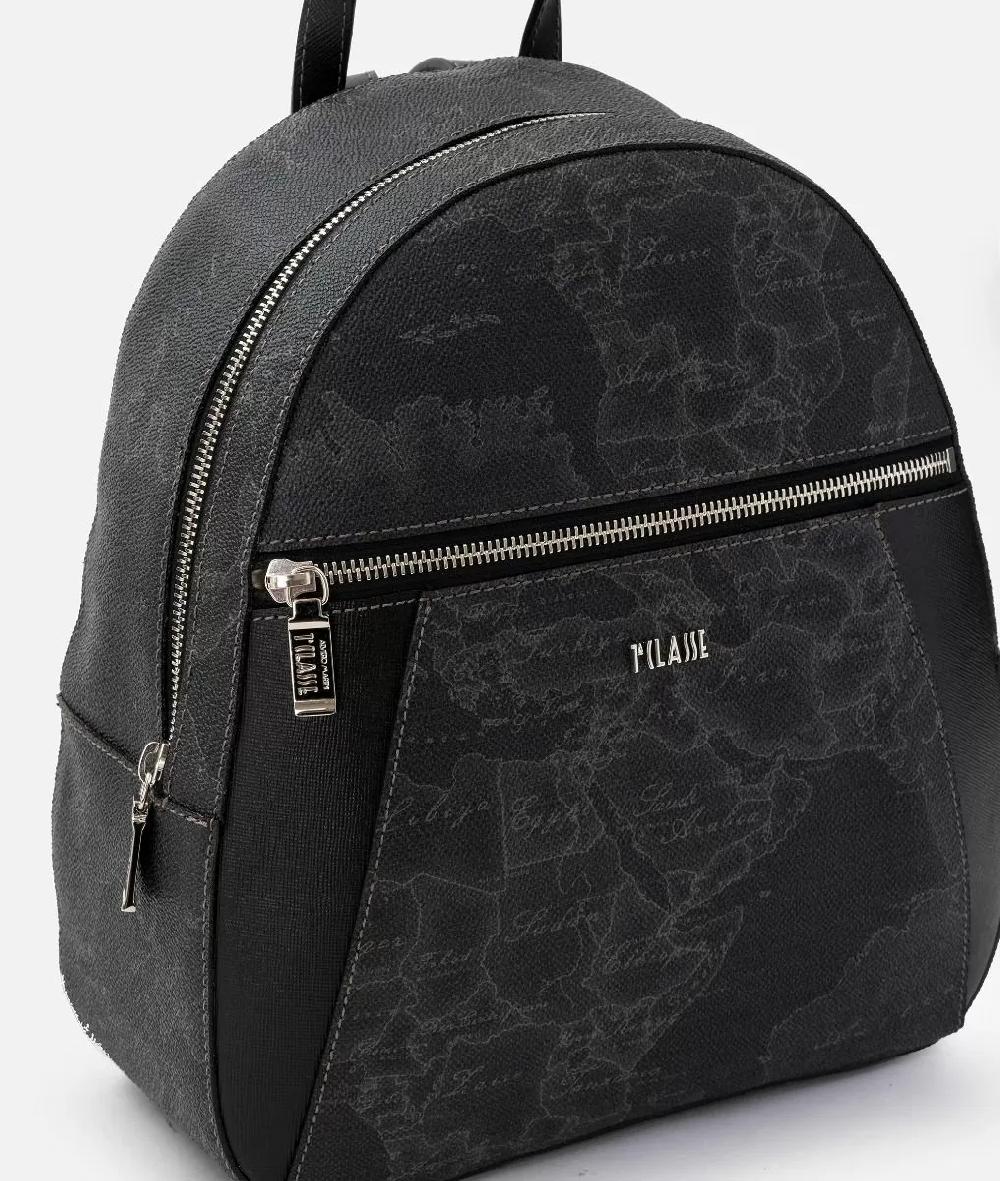 Alviero martini 1a classe Geo Black zaino con inserti frontali in pelle Presa