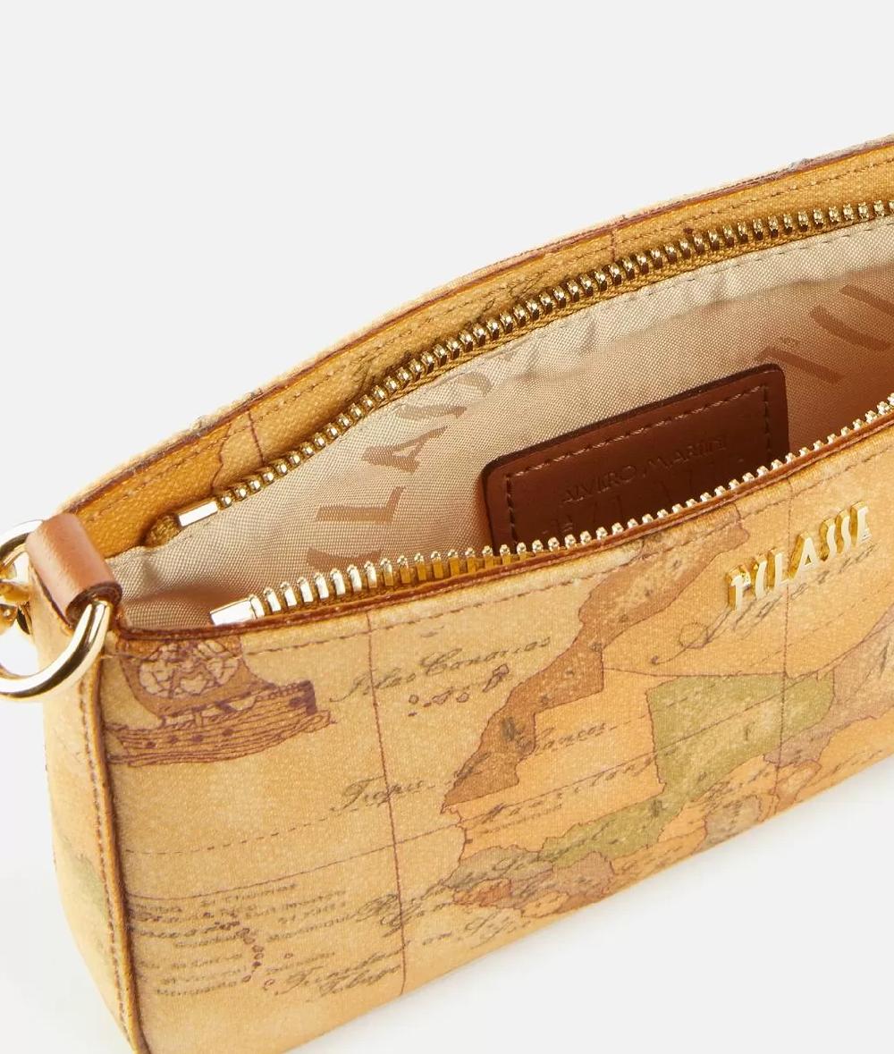Alviero martini 1a classe Pochette con tracolla in tessuto Geo Classic Naturale In vendita