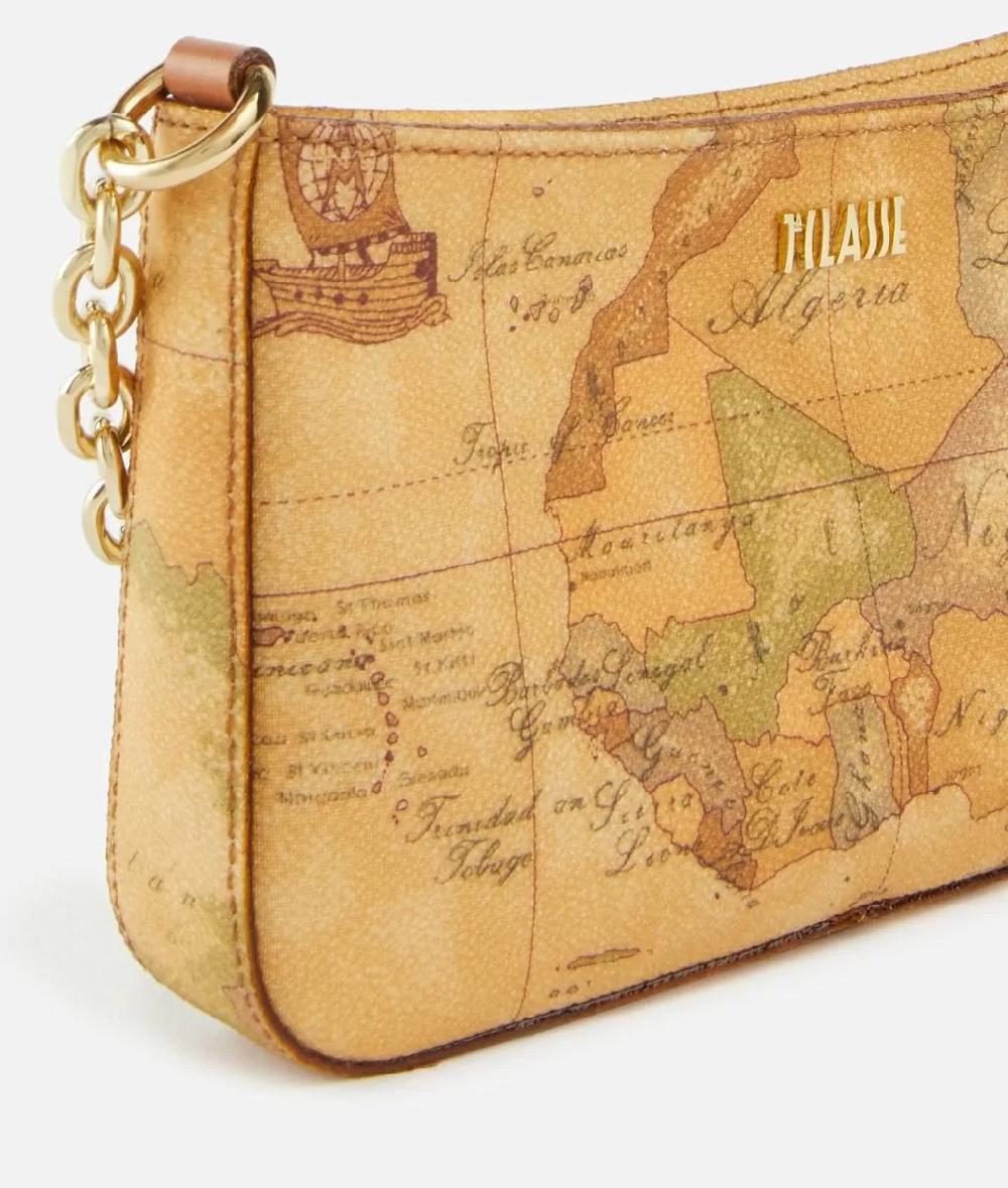 Alviero martini 1a classe Pochette con tracolla in tessuto Geo Classic Naturale In vendita