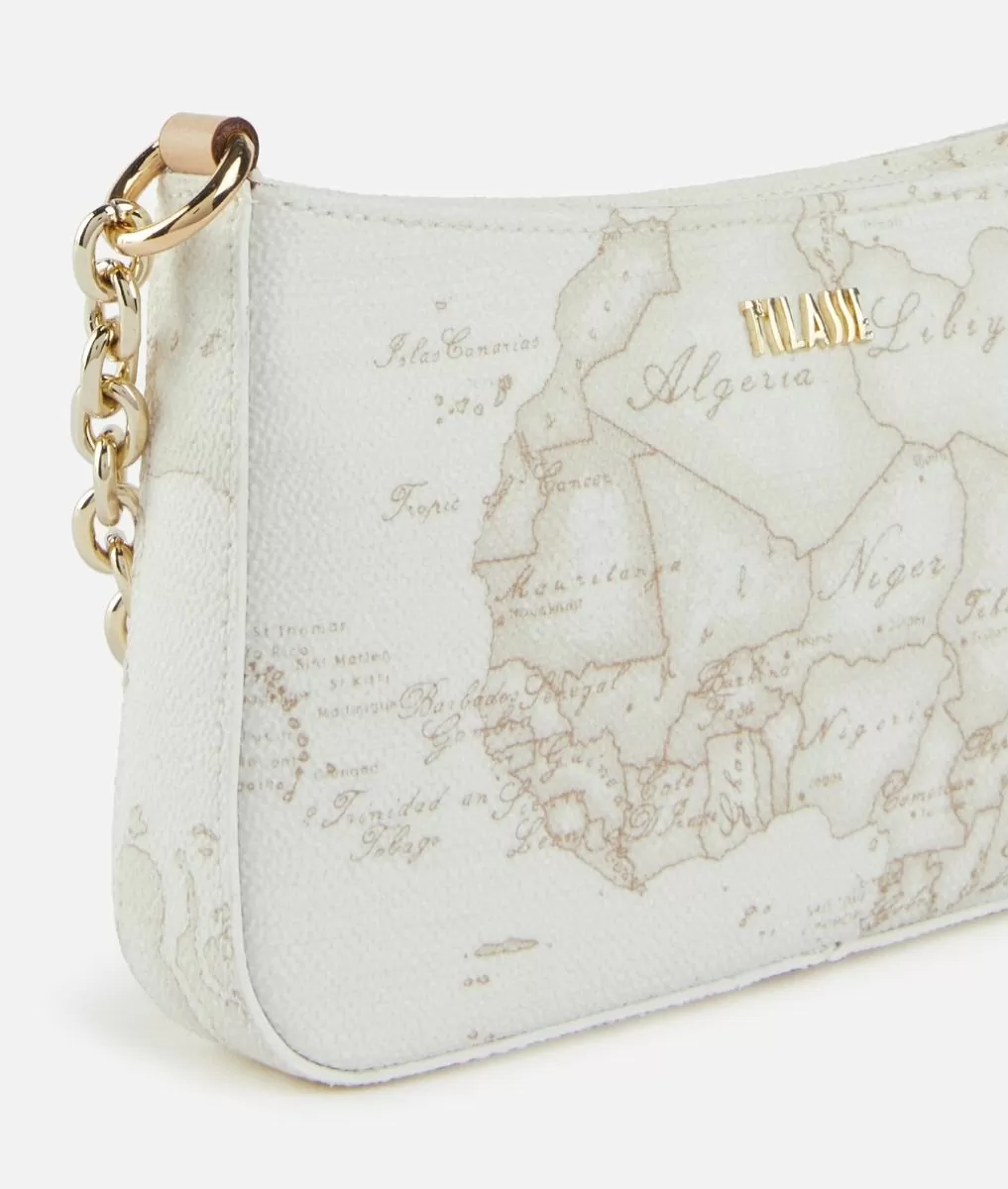 Alviero martini 1a classe Pochette con tracolla in tessuto Geo White Bianca Duty-free