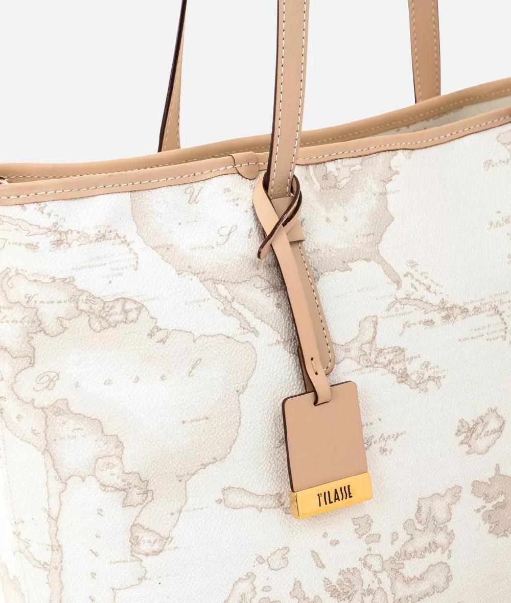 Alviero martini 1a classe Geo White Borsa shopping grande Pezzi Unici