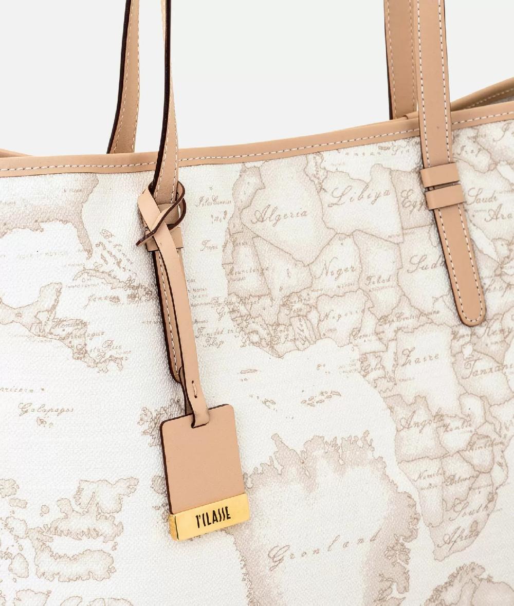 Alviero martini 1a classe Geo White Borsa shopping grande Consegna Veloce
