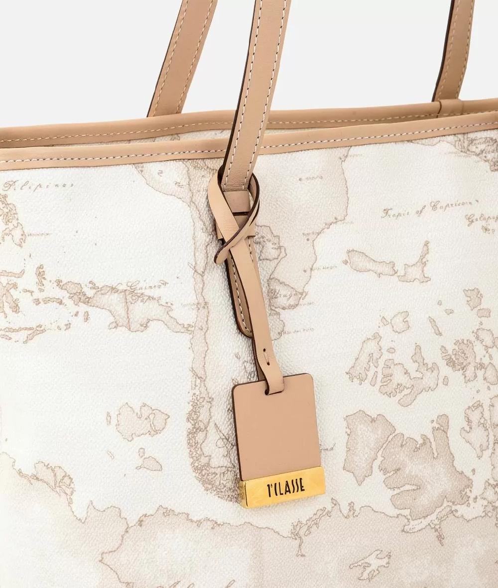 Alviero martini 1a classe Geo White Borsa shopping media Prezzo Ridotto