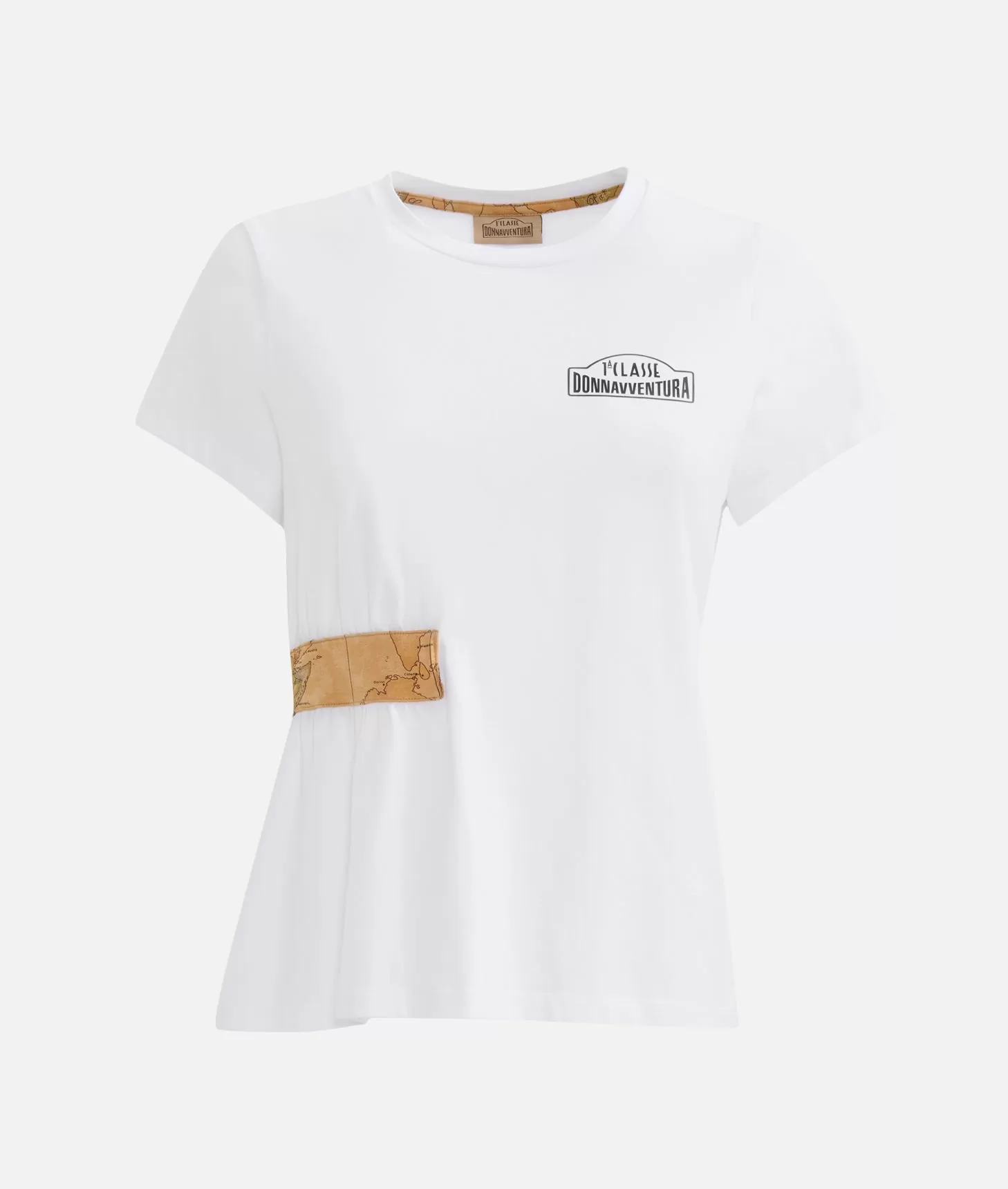 Alviero martini 1a classe T-shirt in jersey di cotone stretch con arriccio Bianca Italia