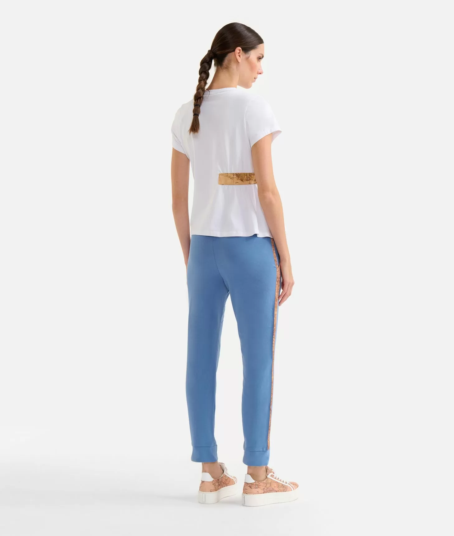 Alviero martini 1a classe T-shirt in jersey di cotone stretch con arriccio Bianca Italia