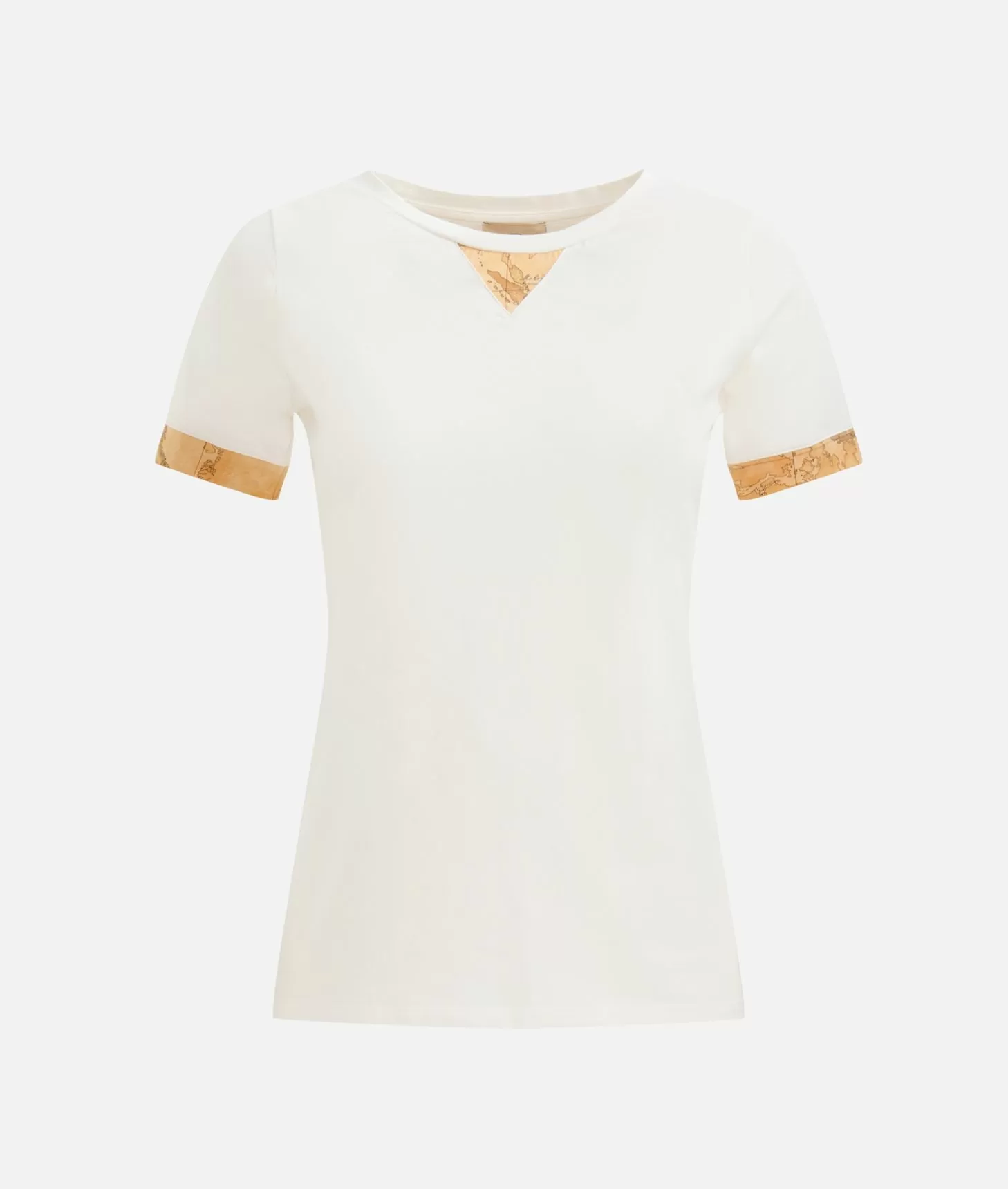Alviero martini 1a classe T-shirt in jersey di cotone stretch con dettaglio Geo Classic Gesso Qualità