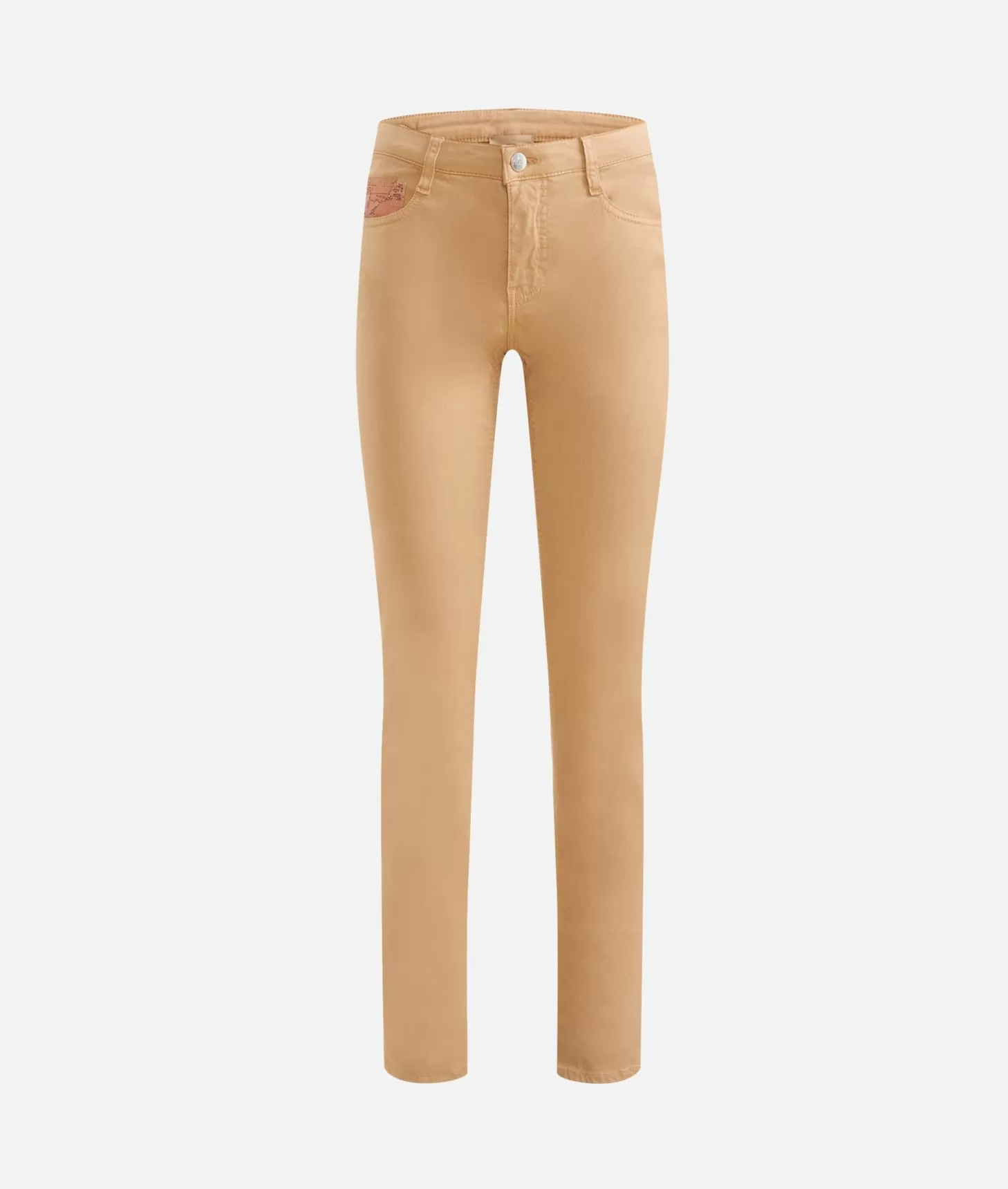 Alviero martini 1a classe Pantaloni in gabardina smerigliata tinti in capo con taschino Geo Classic Cammello Presa