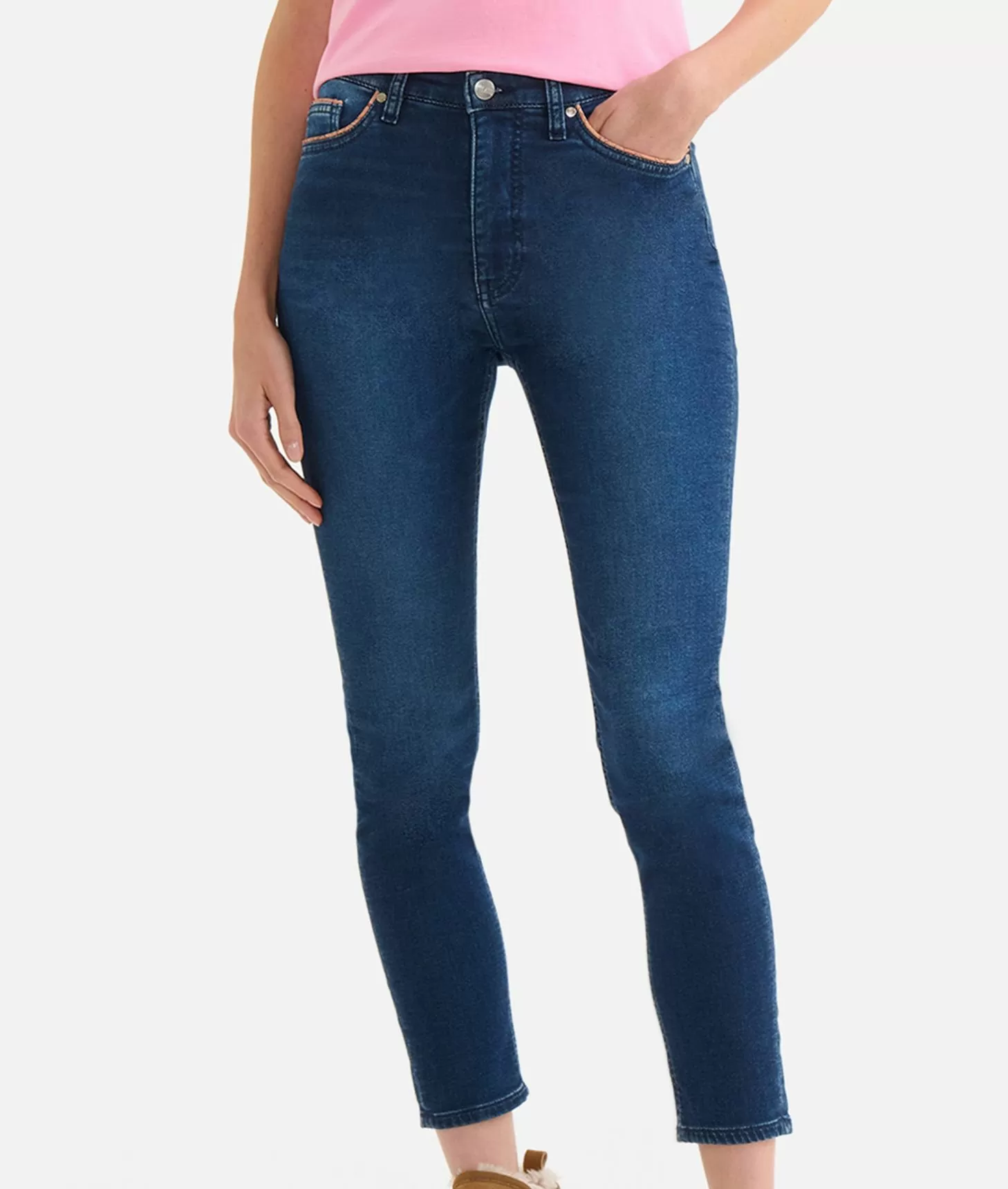 Alviero martini 1a classe Jeans slim in denim felpa a vita alta Blu Stone Sconto
