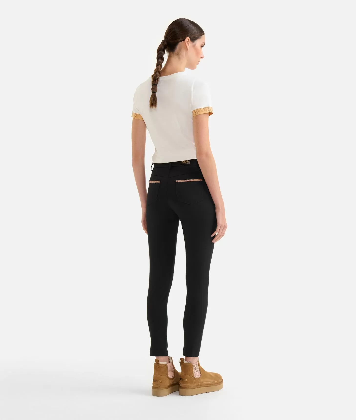 Alviero martini 1a classe Pantaloni in tessuto tecnico scuba Neri Offerta