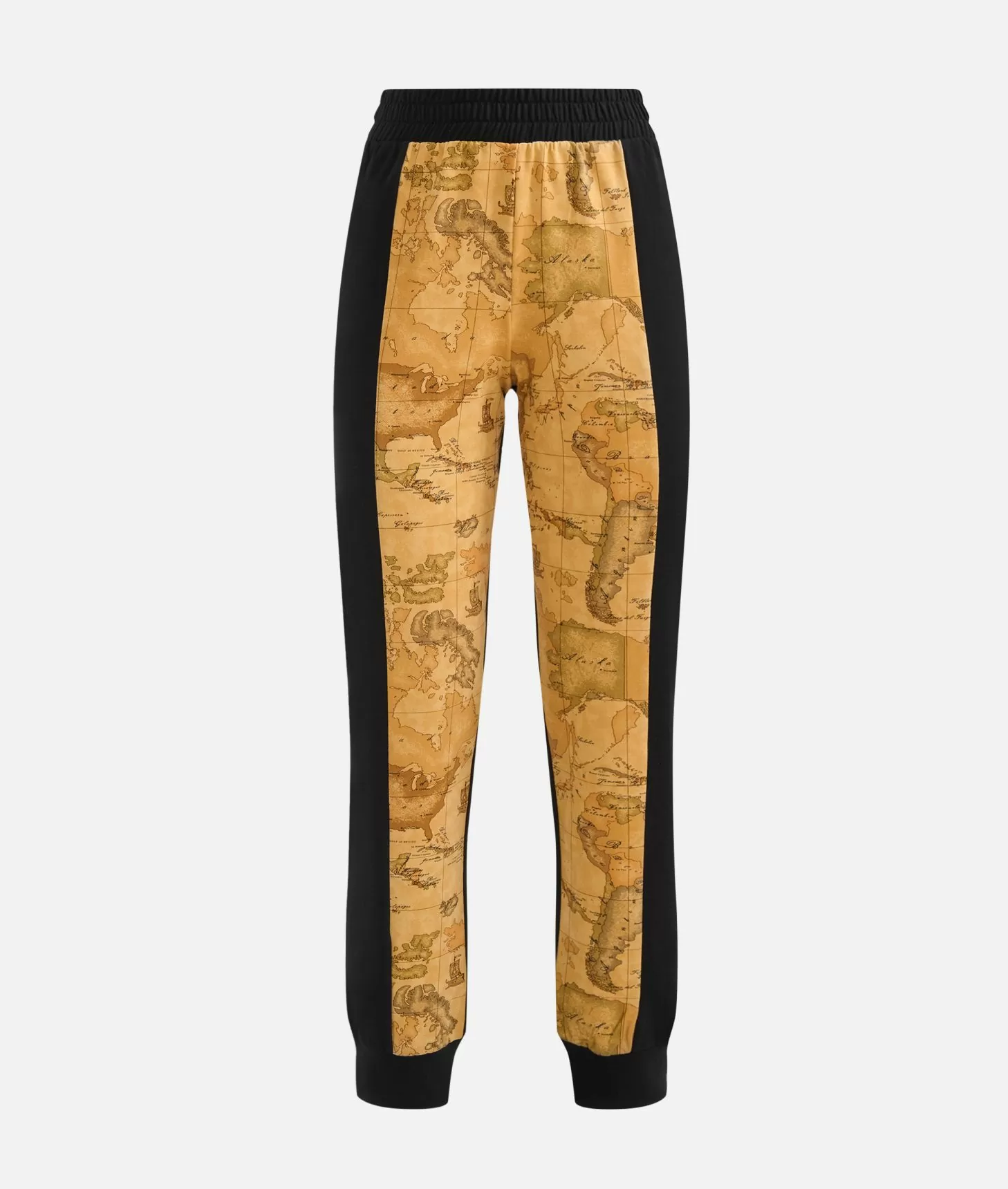 Alviero martini 1a classe Pantaloni in felpa garzata stretch con intarsio Geo Classic Neri Outlet