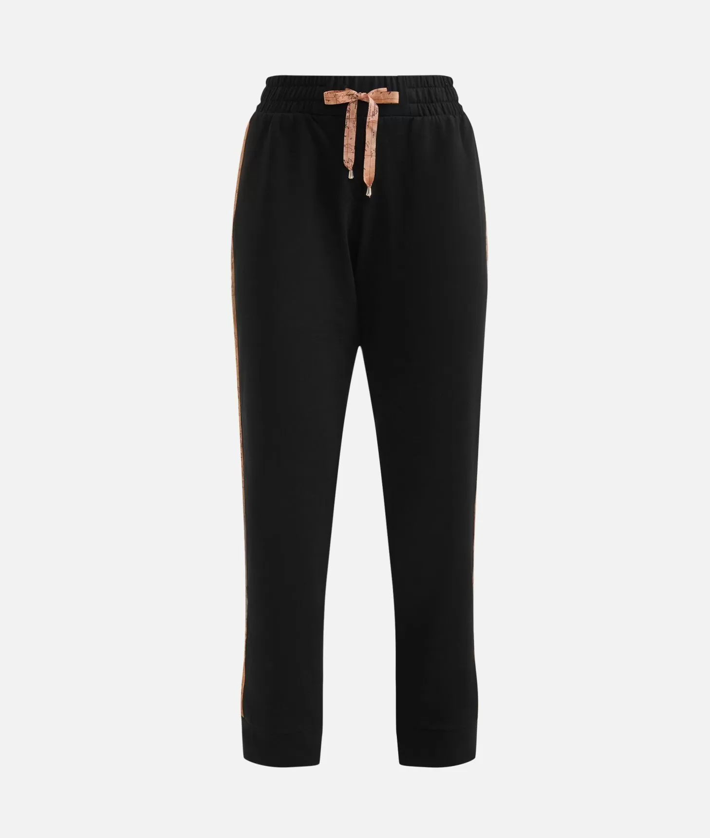 Alviero martini 1a classe Pantaloni in felpa garzata stretch con profili Geo Classic Neri Saldi