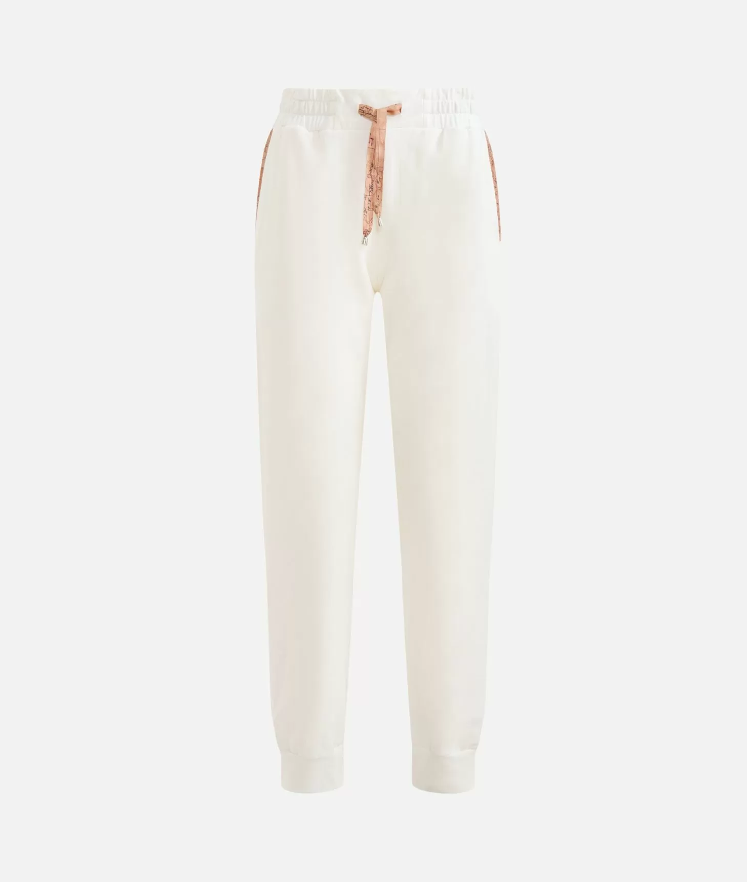 Alviero martini 1a classe Pantaloni in felpa garzata stretch con profili Geo Classic Avorio Hotsell