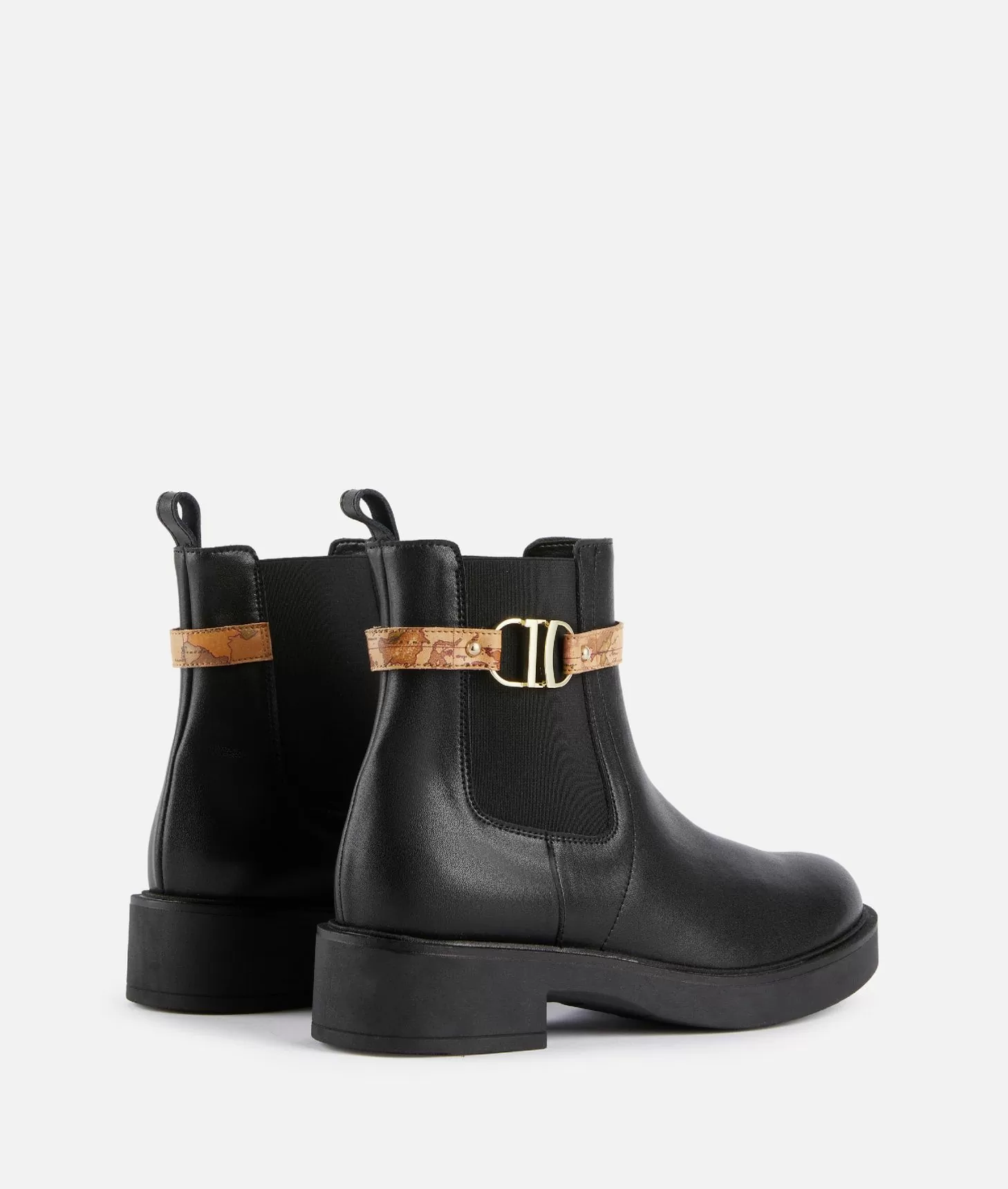 Alviero martini 1a classe Stivaletti beatles in pelle liscia con cinturino Geo Classic Neri Moda