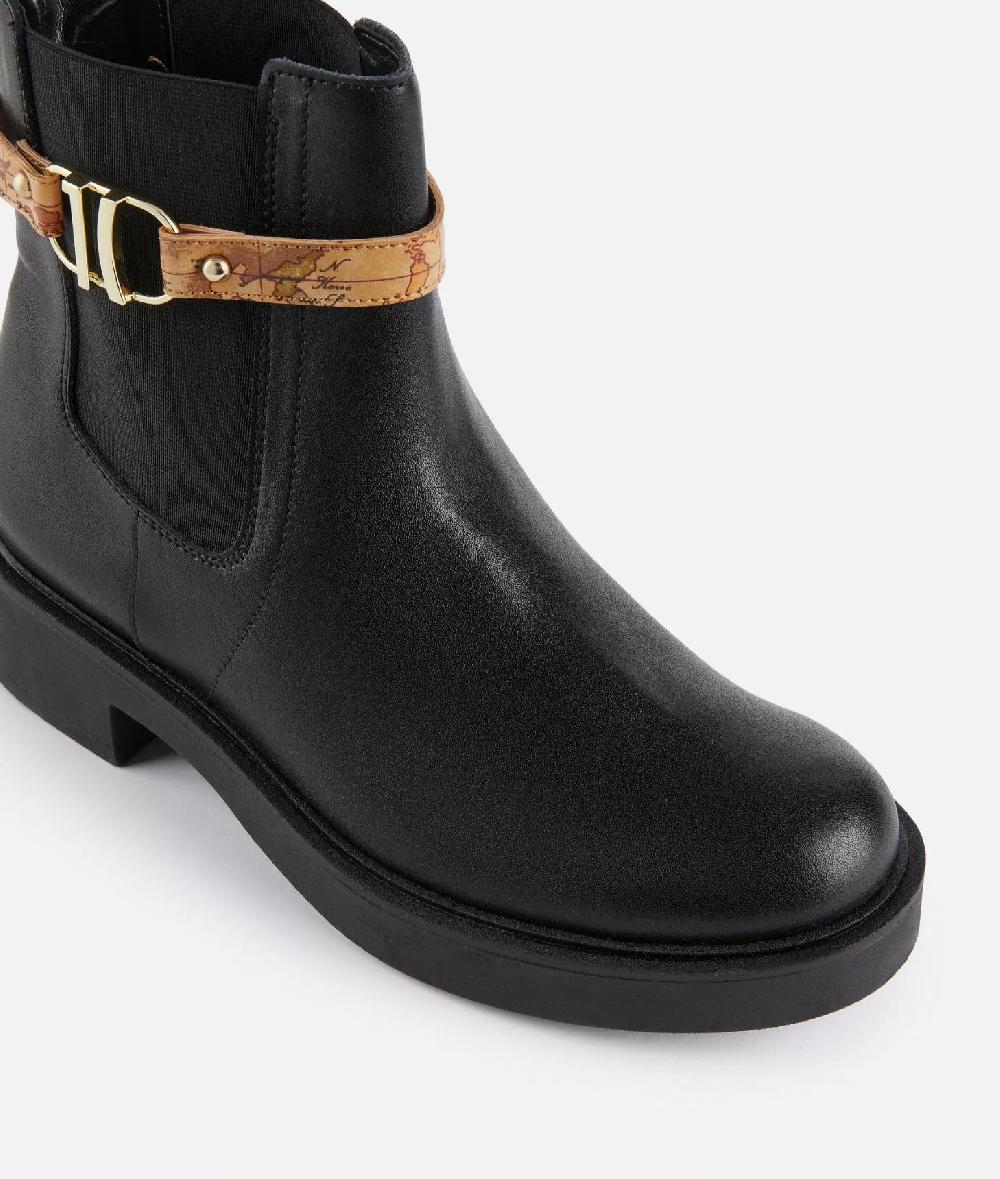 Alviero martini 1a classe Stivaletti beatles in pelle liscia con cinturino Geo Classic Neri Moda