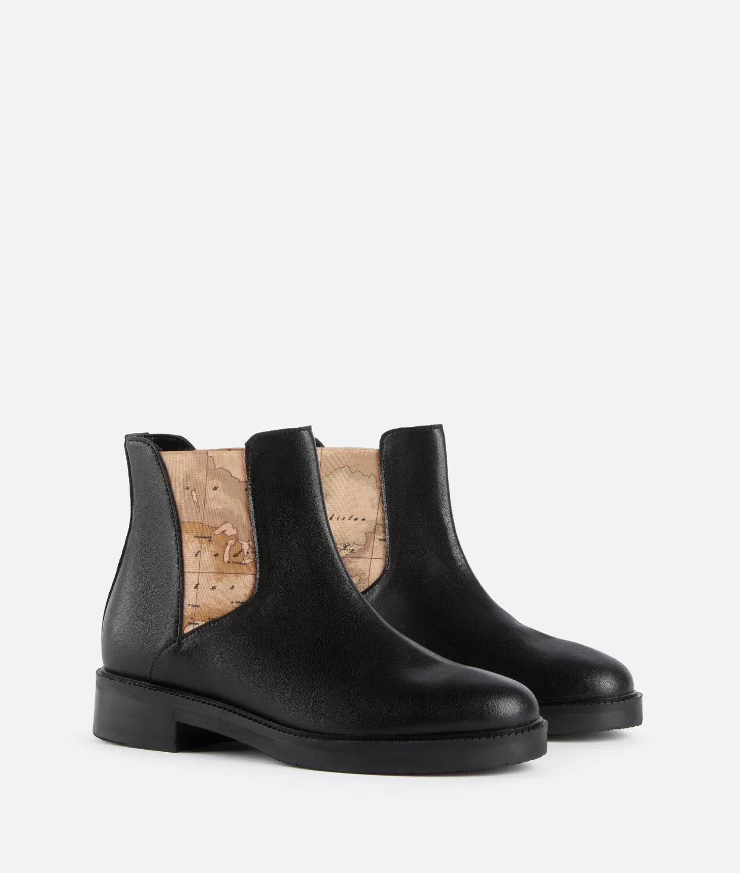 Alviero martini 1a classe Stivaletti beatles in pelle liscia con elastico Geo Classic Neri Prezzo di fabbrica