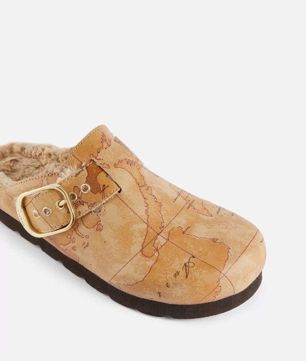 Alviero martini 1a classe Sabot con ecopelliccia in eco nappa stampa Geo Classic Comprare a buon mercato