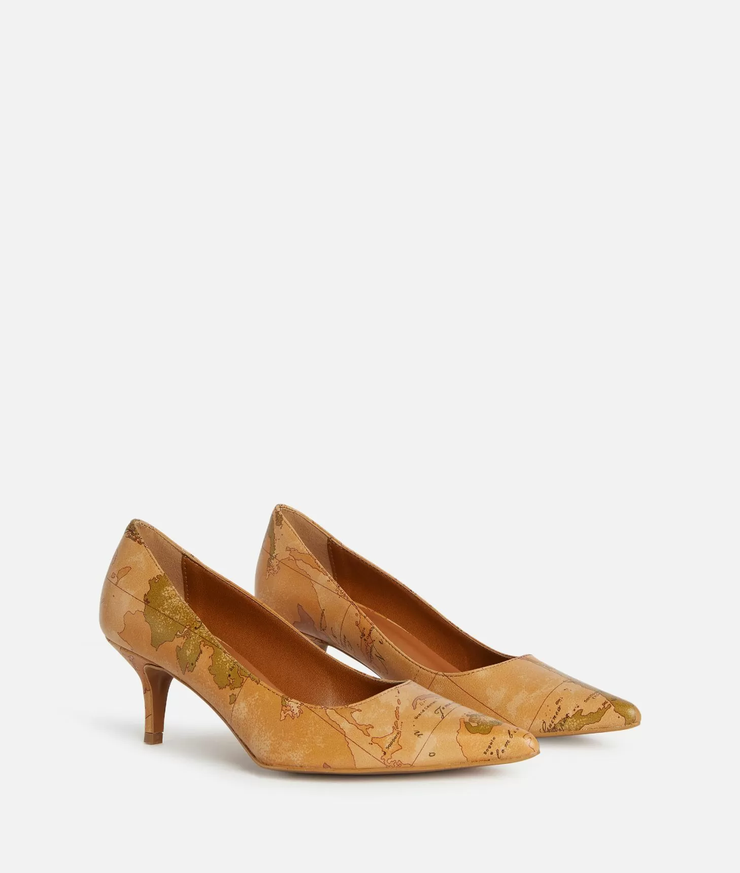 Alviero martini 1a classe Décolleté in nappa con tacco basso stampa Geo Classic Flash Sale