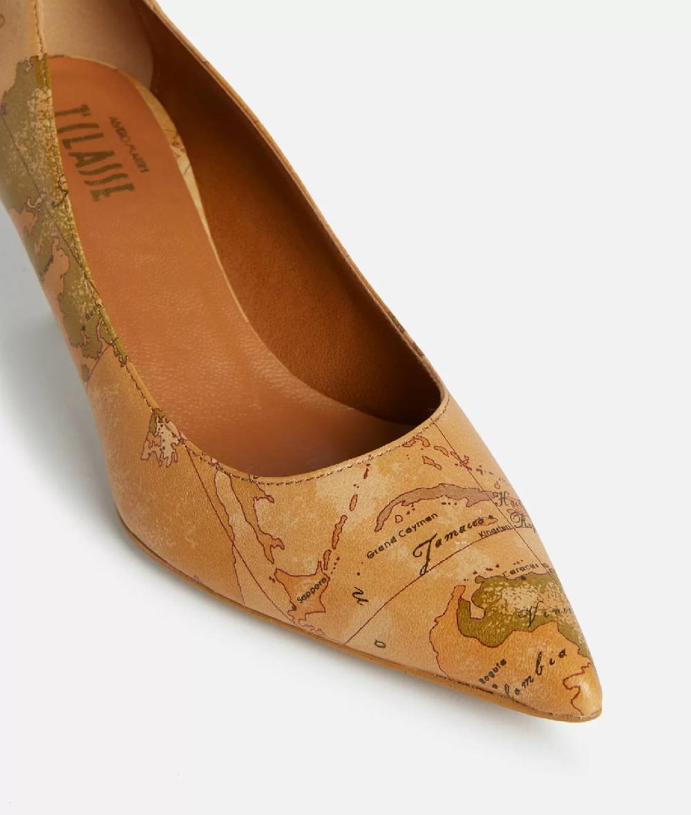 Alviero martini 1a classe Décolleté in nappa con tacco basso stampa Geo Classic Flash Sale