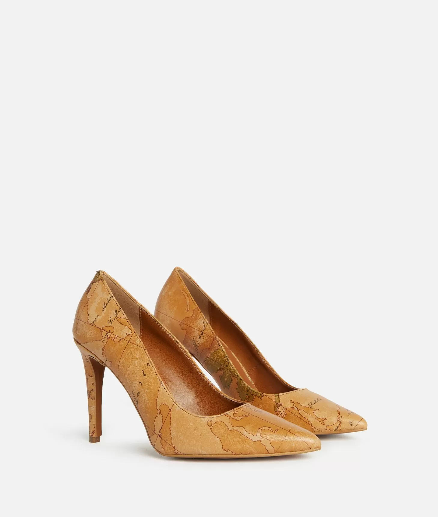 Alviero martini 1a classe Décolleté in nappa con tacco alto stampa Geo Classic Shopping online