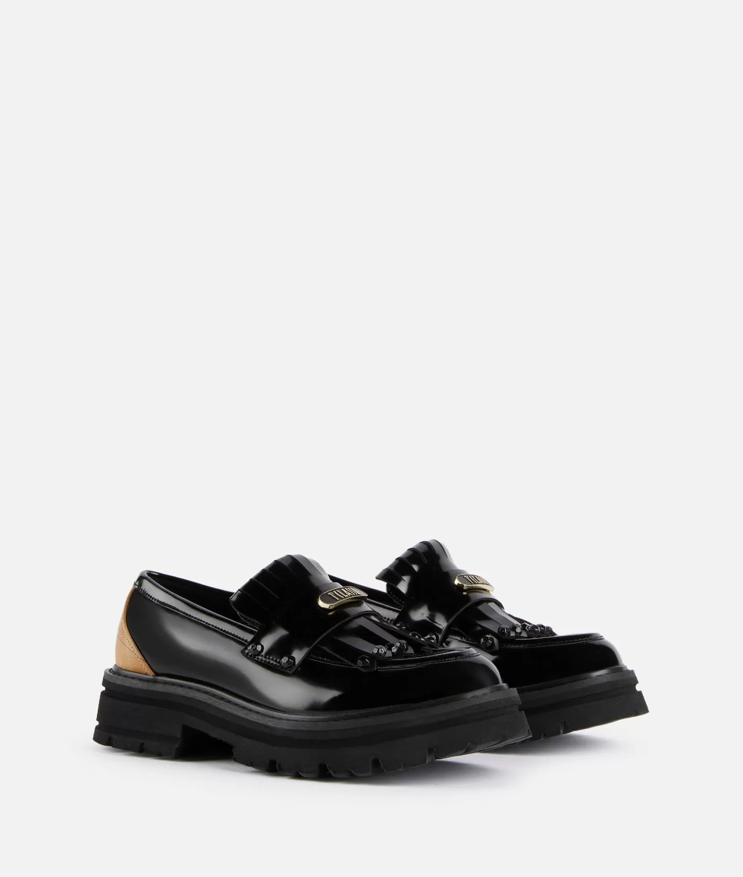 Alviero martini 1a classe Mocassini in eco pelle spazzolata con placchetta 1ᴬ Classe Neri Offerta per la Festa della Mamma
