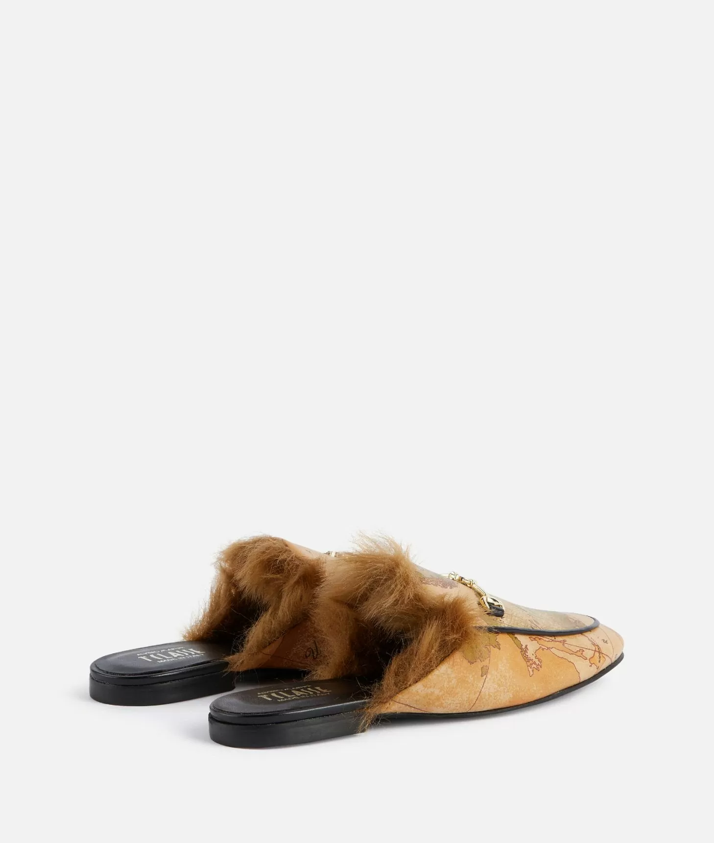 Alviero martini 1a classe Slipper con morsetto 1C in eco nappa stampa Geo Classic Latest fashion