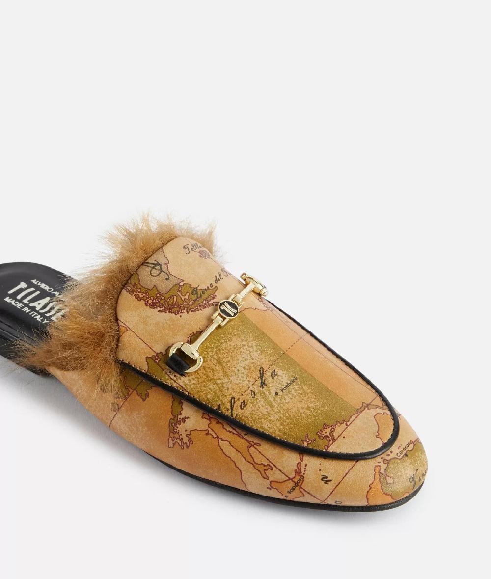 Alviero martini 1a classe Slipper con morsetto 1C in eco nappa stampa Geo Classic Latest fashion