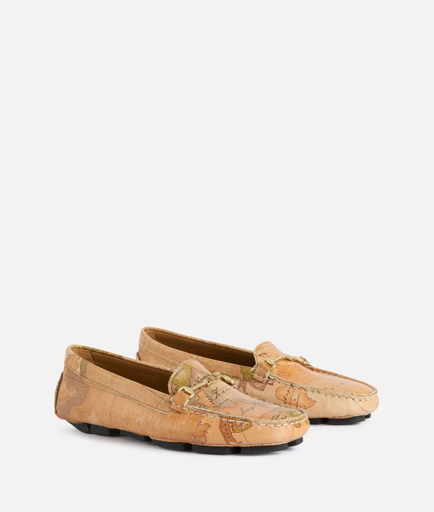 Alviero martini 1a classe Mocassini in nappa con morsetto 1C stampa Geo Classic Online Outlet